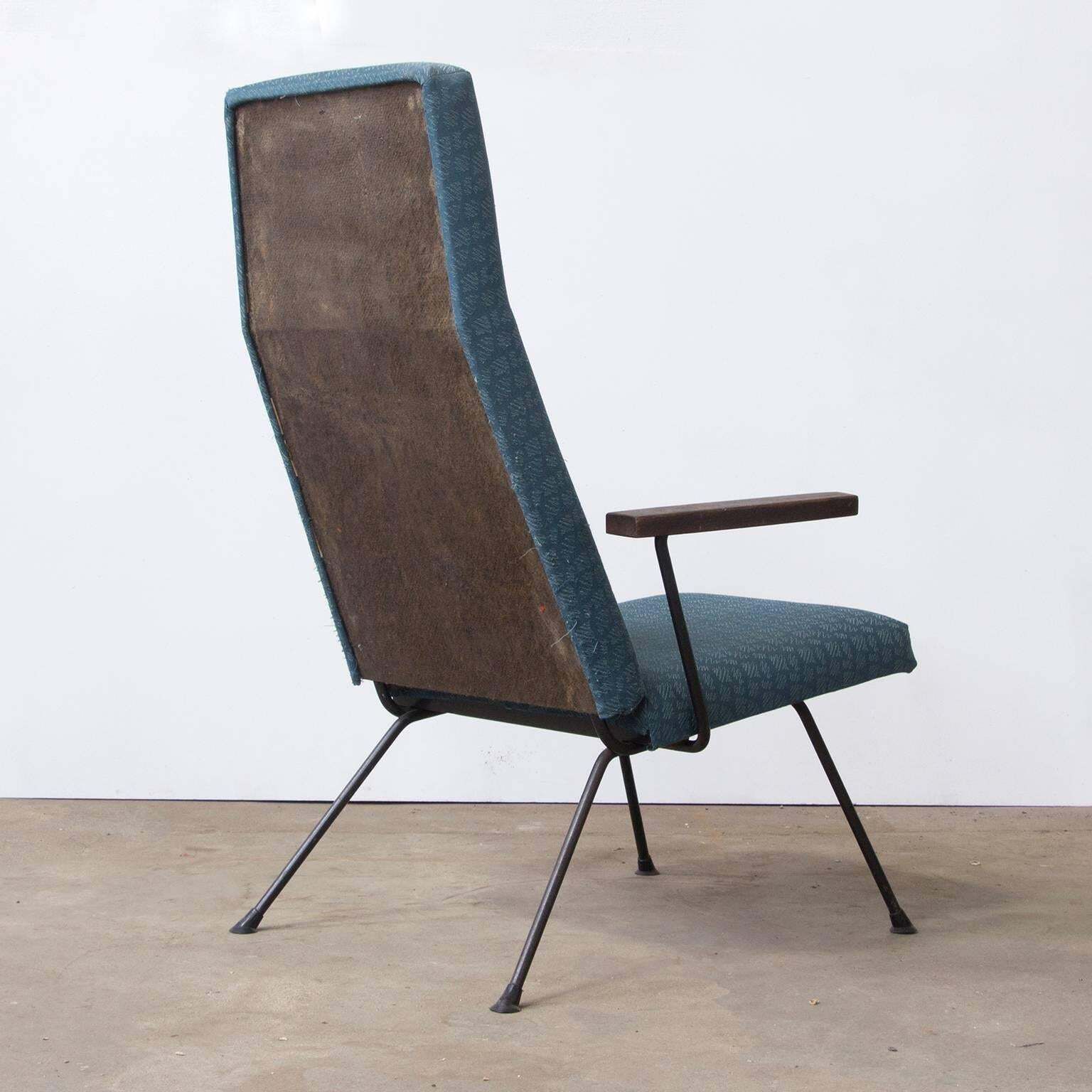 1959, Cordemeyer For Gispen, Easy Chair 140, Original Blue 1960s Fabric photo for sale