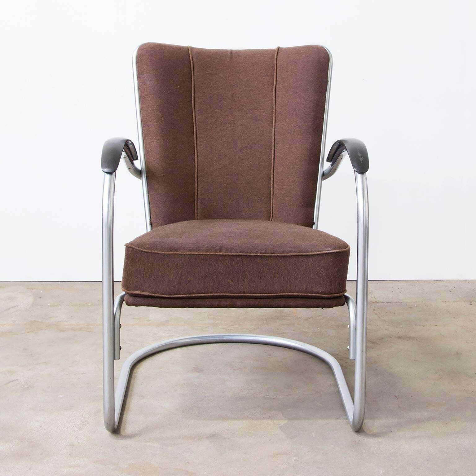 1932, W.H. Gispen For Gispen, 412 Easy Chair In It's Original Fabric photo 2005.0