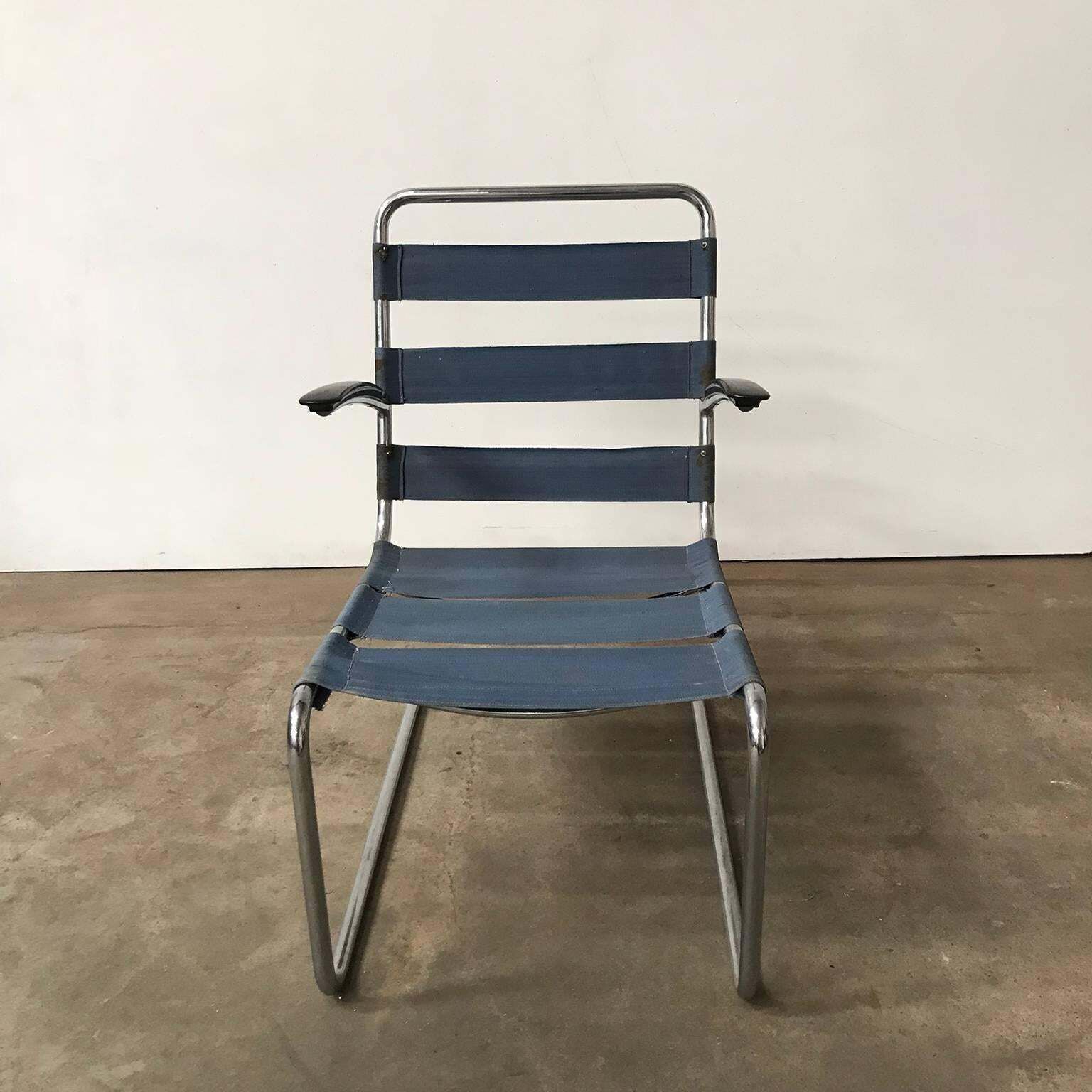 photo furniture 1935, W.H. Gispen For Gispen, Pre War Easy Chair 411 Without Cushions