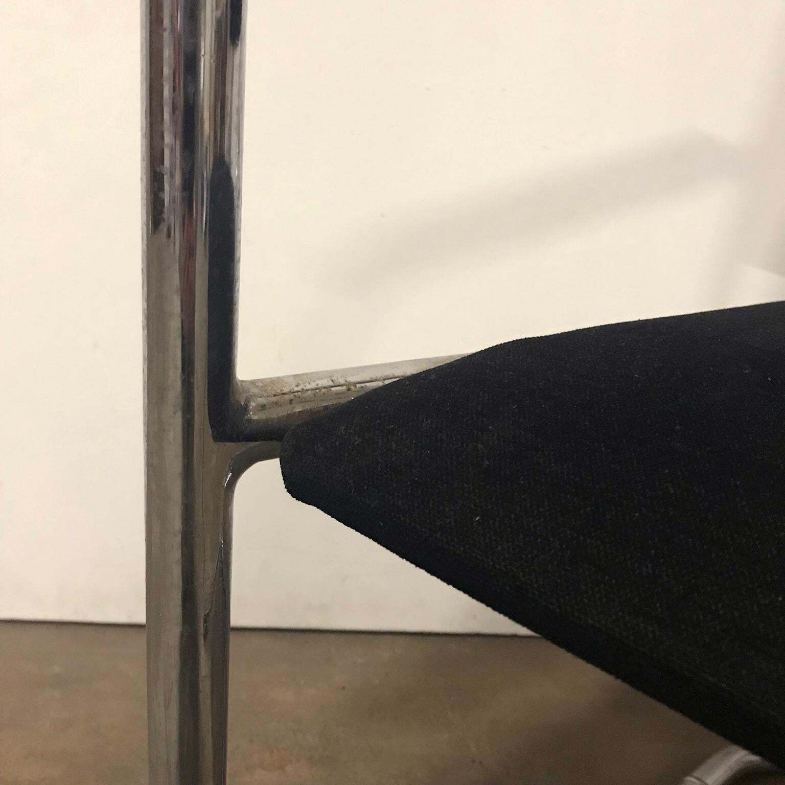 photo for sale Dutch Design, Set Of Original Tubular Chairs With Black Upholstery, Circa 1930