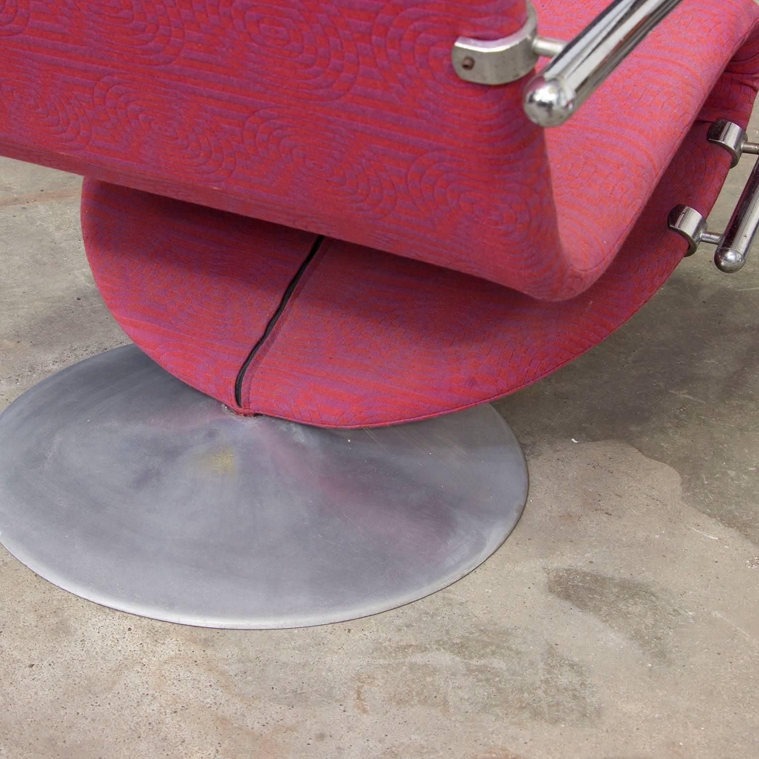 1973, Verner Panton, 1 2 3 Serie Easy Chair In Original Panton Fabric photo vinterior