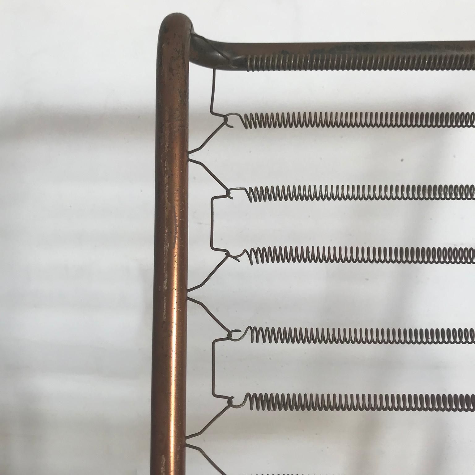 photo furniture 1930, Paul Schuitema For Fana Metaal, Red Copper Chair With Wooden Armrests