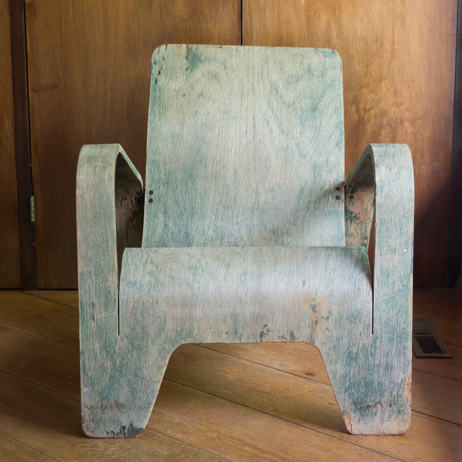 1940, Han Pieck, Plywood Lounge Armchair For Lawo In Green As Published On Book photo 6398.0