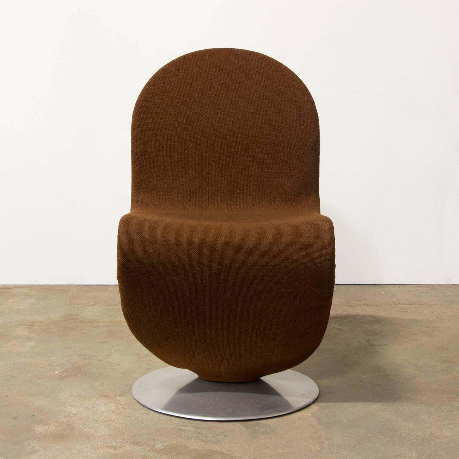 1973 Verner Panton, 1 2 3 Series Dining Chair In Brown Fabric photo 725.0