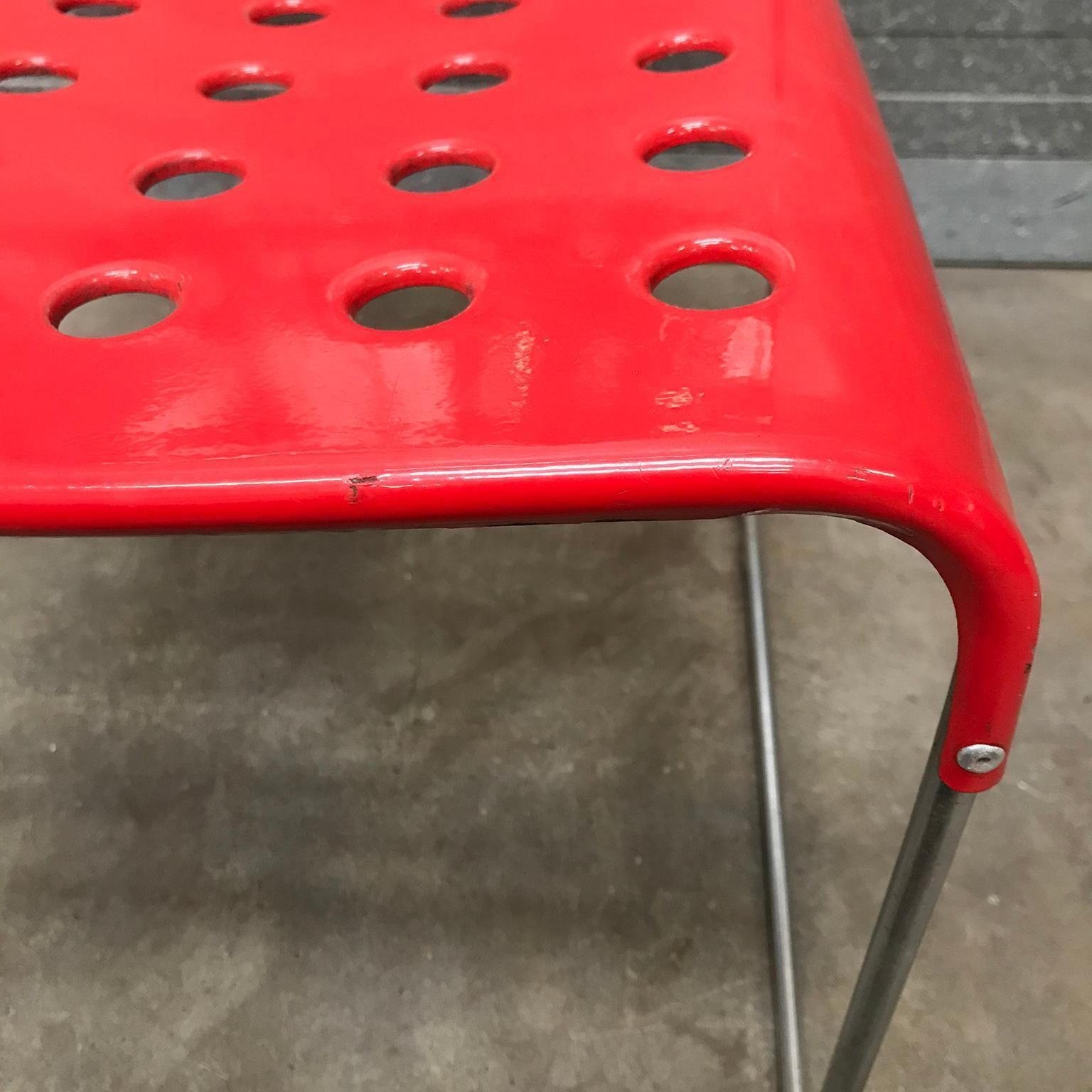 1971, Rodney Kinsman, For Bieffeplast, 2 Rare Red Omstak Stacking Chairs photo vintage