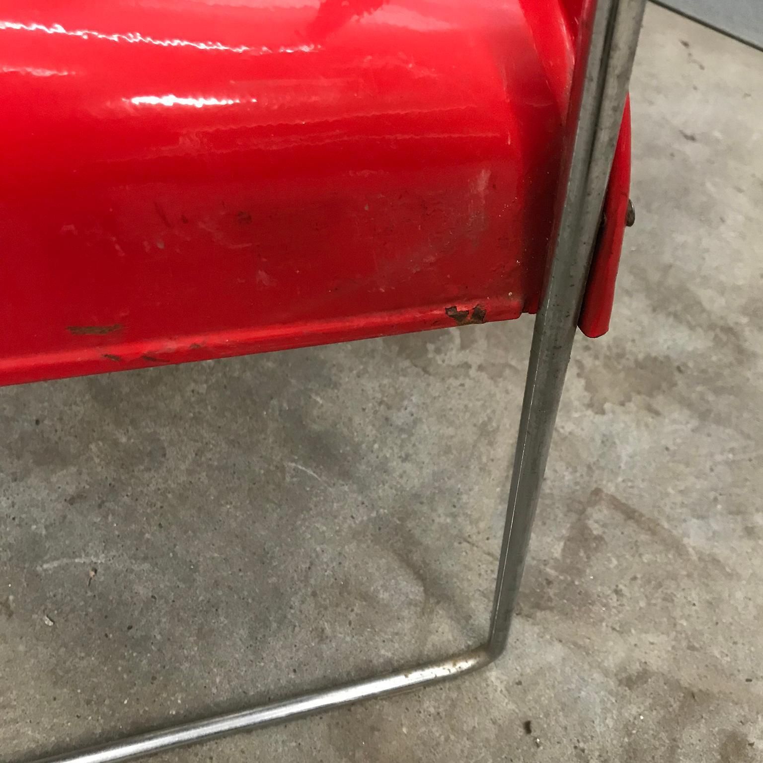 photo buy 1971, Rodney Kinsman, For Bieffeplast, 2 Rare Red Omstak Stacking Chairs