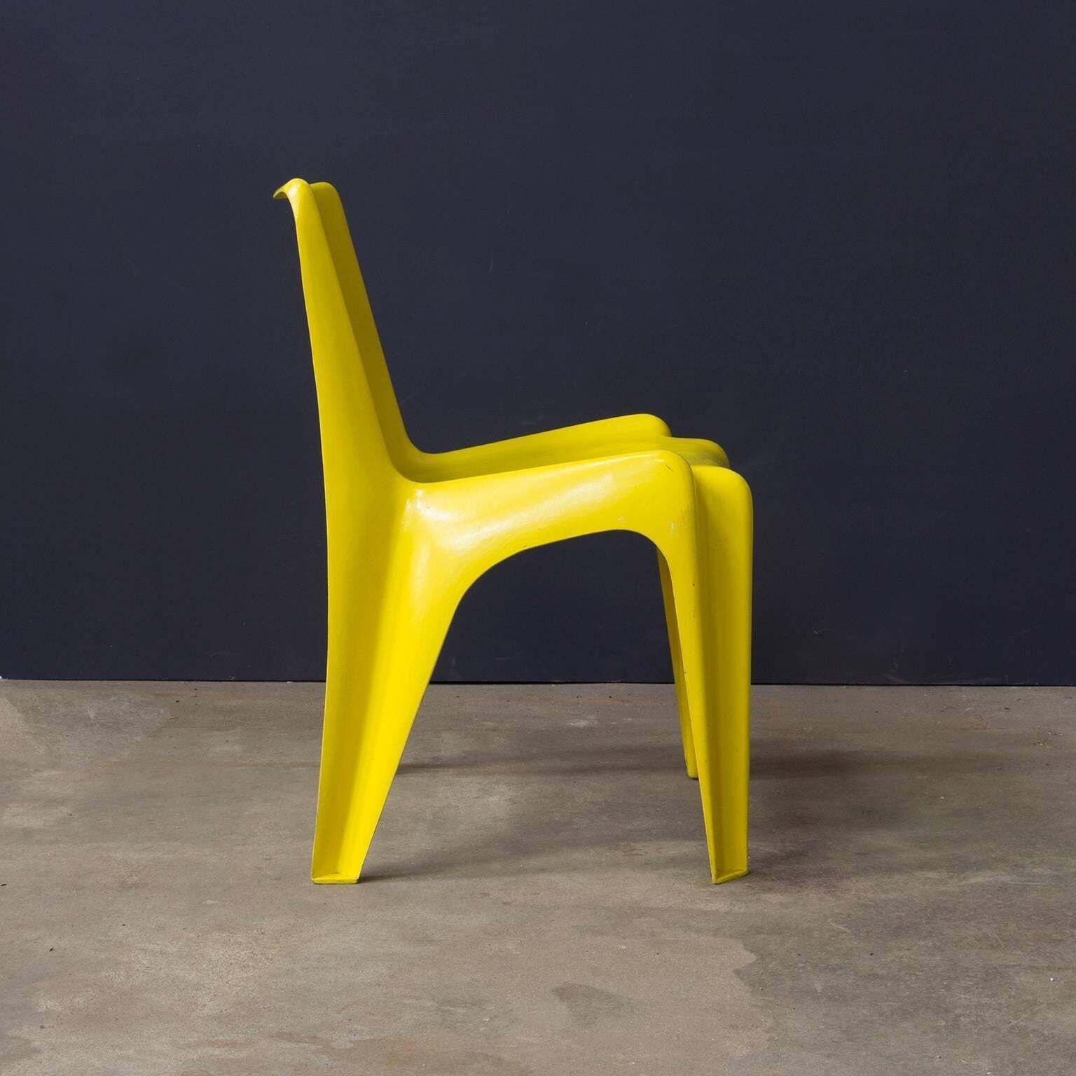 Rare Plastic Organic Chair In Yellow, Circa 1970 photo furniture