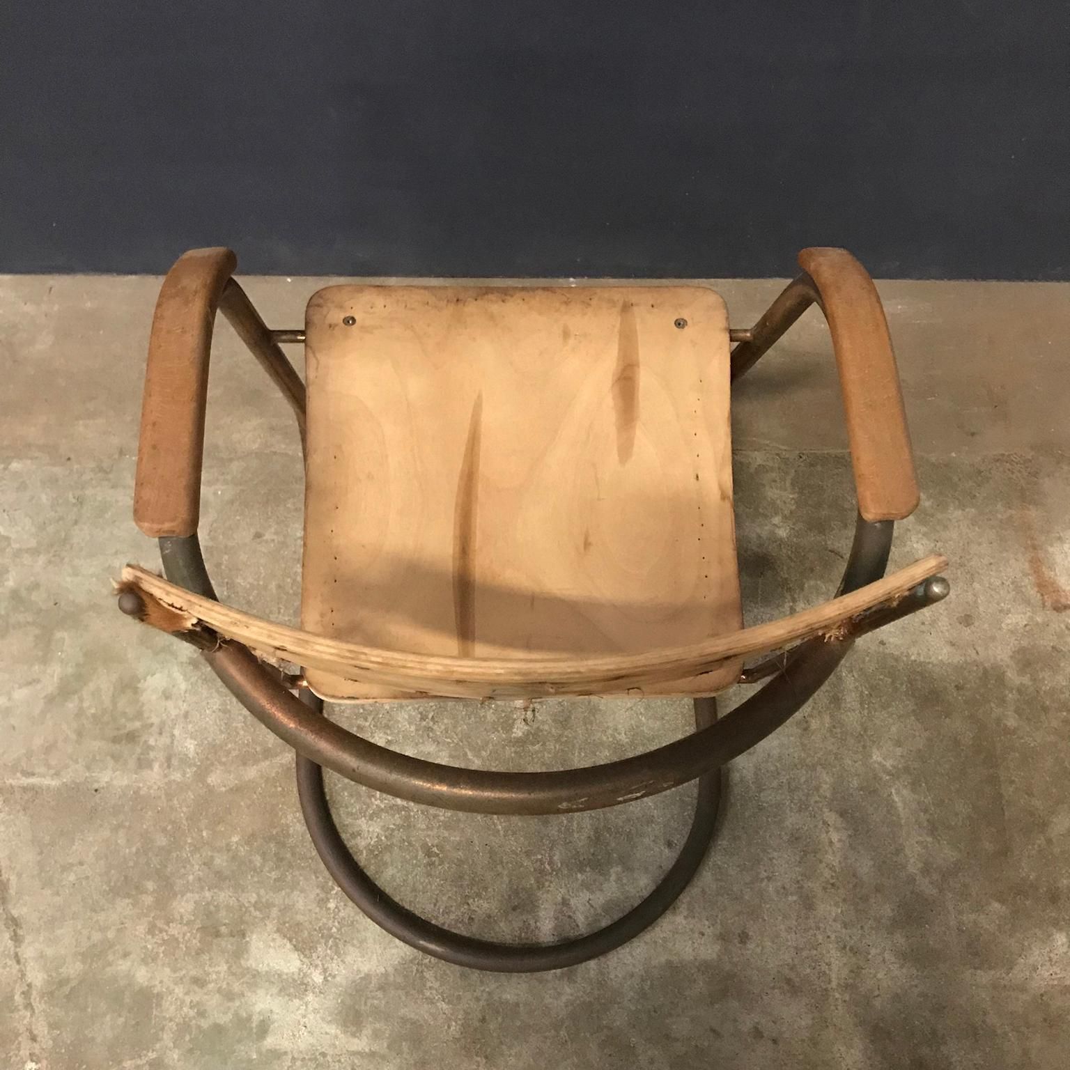 photo furniture Paul Schuitema Tube Chair, Original In Copper And Upholstered Wood, Circa 1930