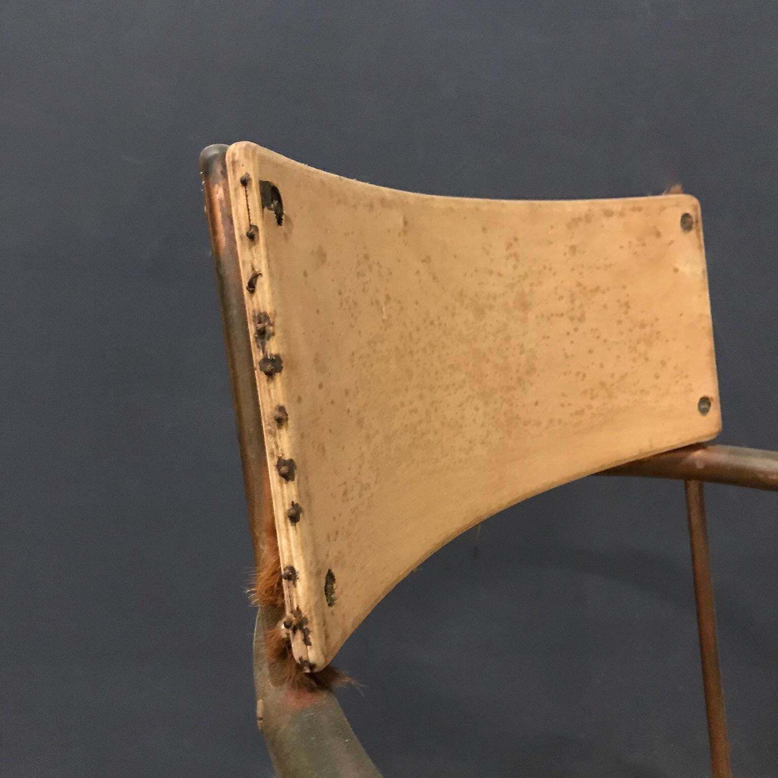 photo buy Paul Schuitema Tube Chair, Original In Copper And Upholstered Wood, Circa 1930