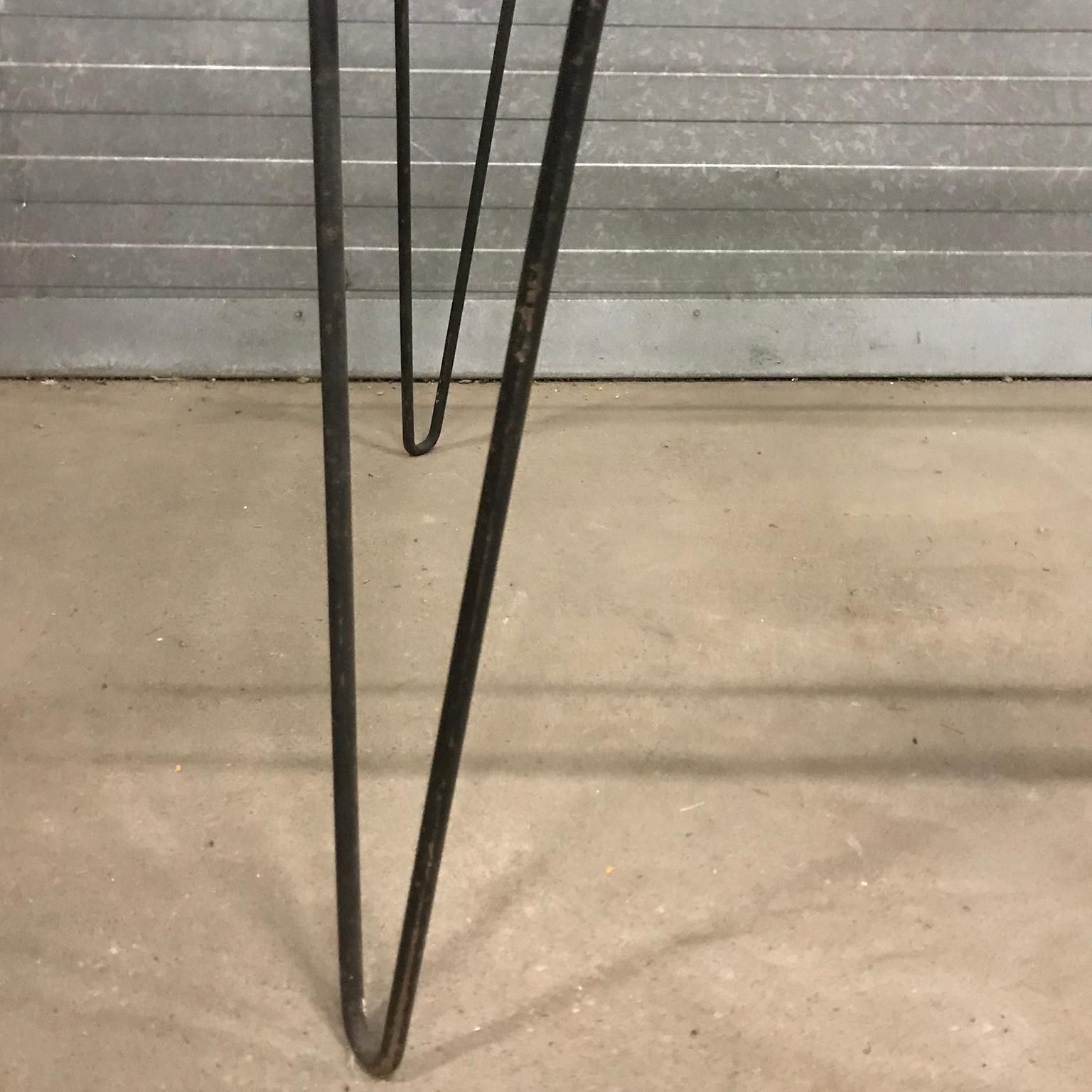 photo buy Super Elegant Dining Table, Black Metal Hairpin Legs And Glass Top, Circa 1960
