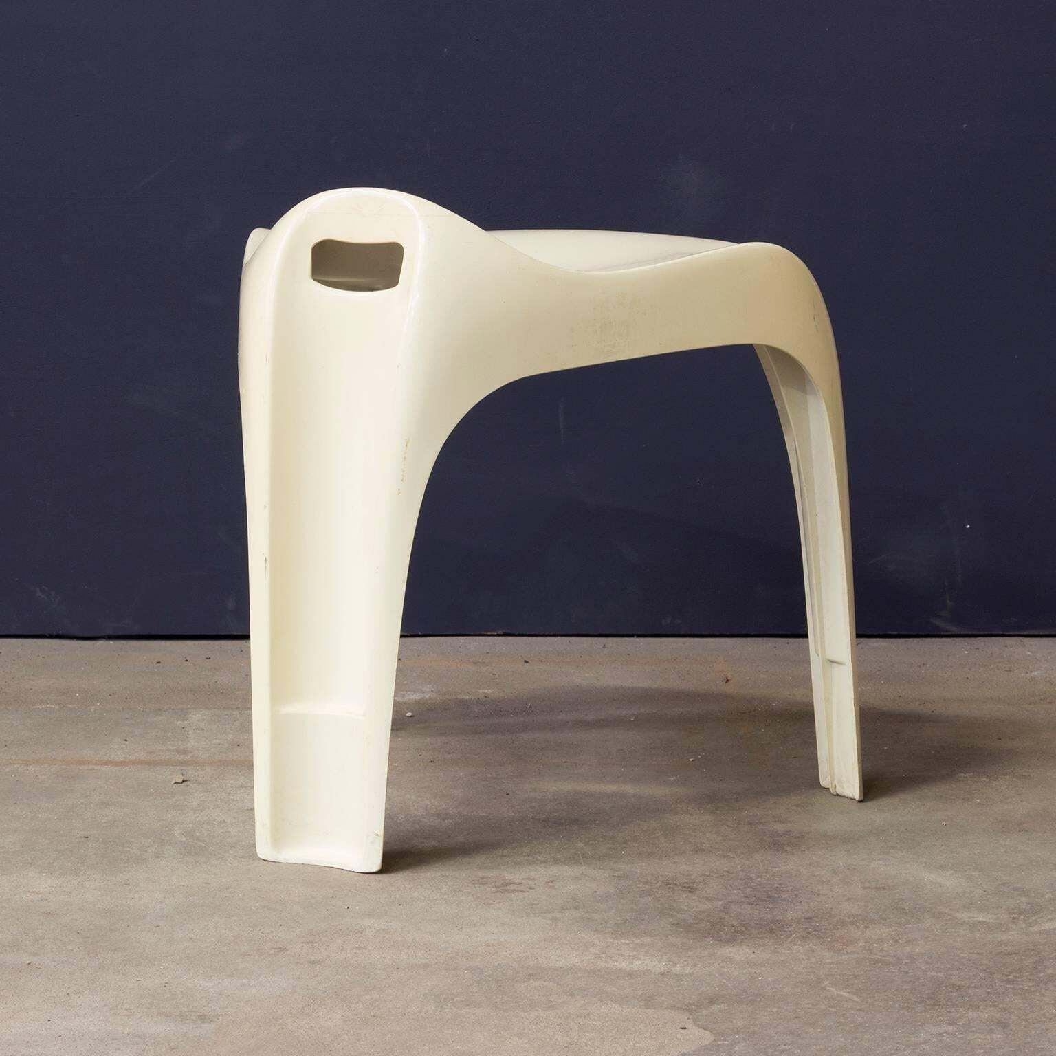 Plastic Organic Stool In White, Circa 1970 photo Furniture