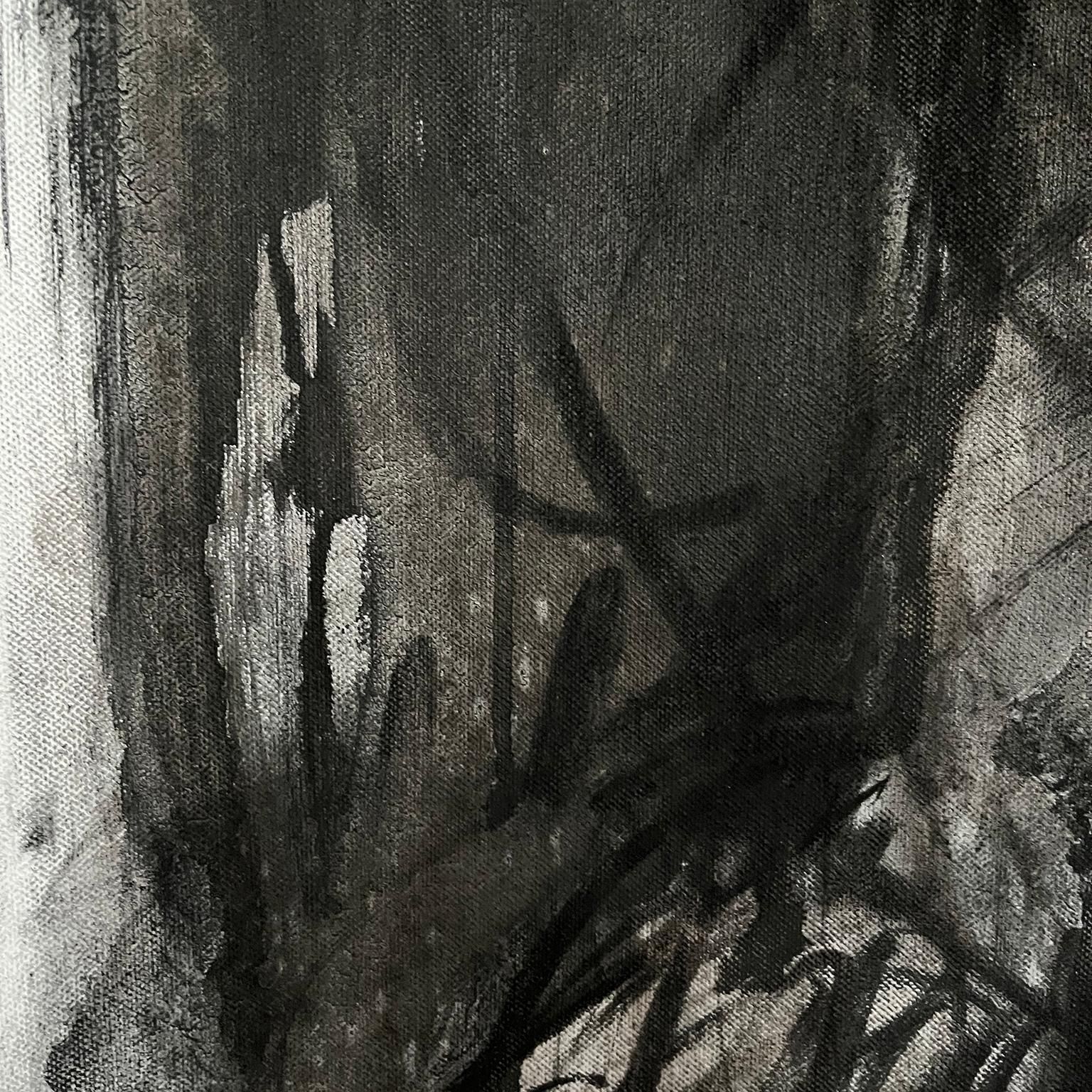 Painting Woman In Charcoal And Ink On Canvas photo 1920.0