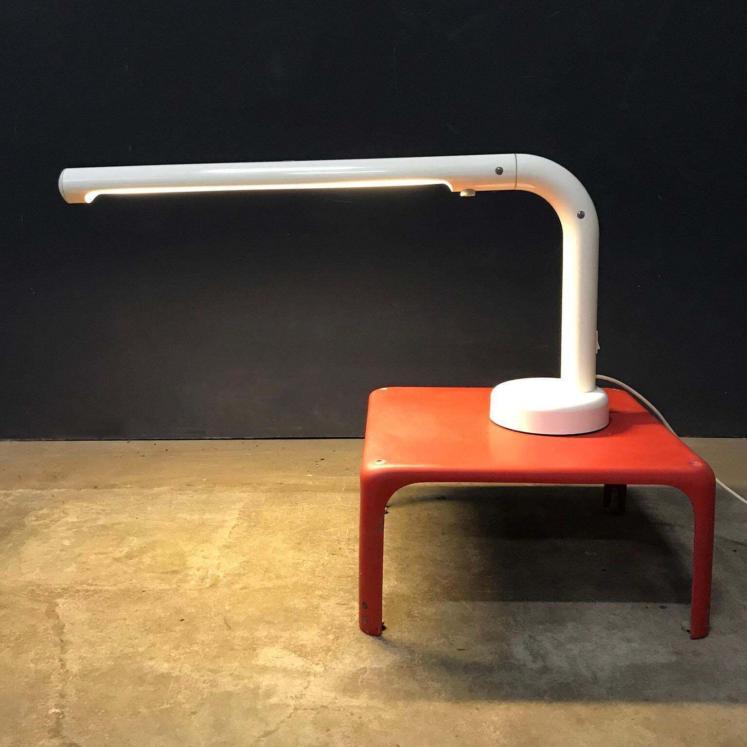 1960, Anders Pehrson For Atelje Lyktan, Sweden, Tube Desk Lamp Off White Plastic photo buy