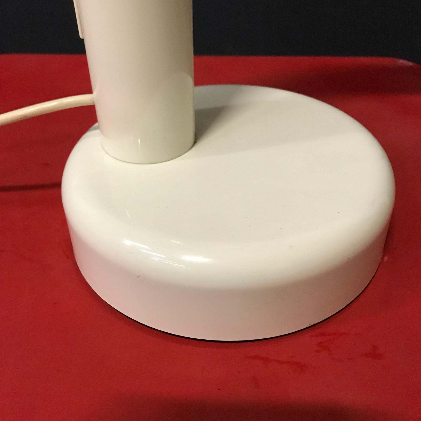 555.0 1960, Anders Pehrson For Atelje Lyktan, Sweden, Tube Desk Lamp Off White Plastic photo