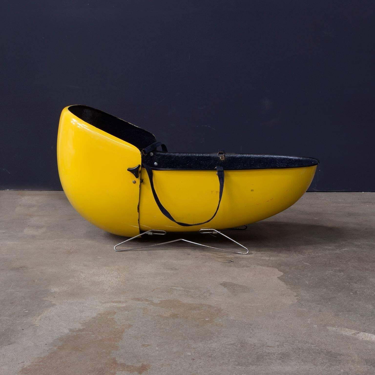 Original Travel Caddie In Bright Yellow Fiberglass / Black Interior, Circa 1960 photo 1237.0