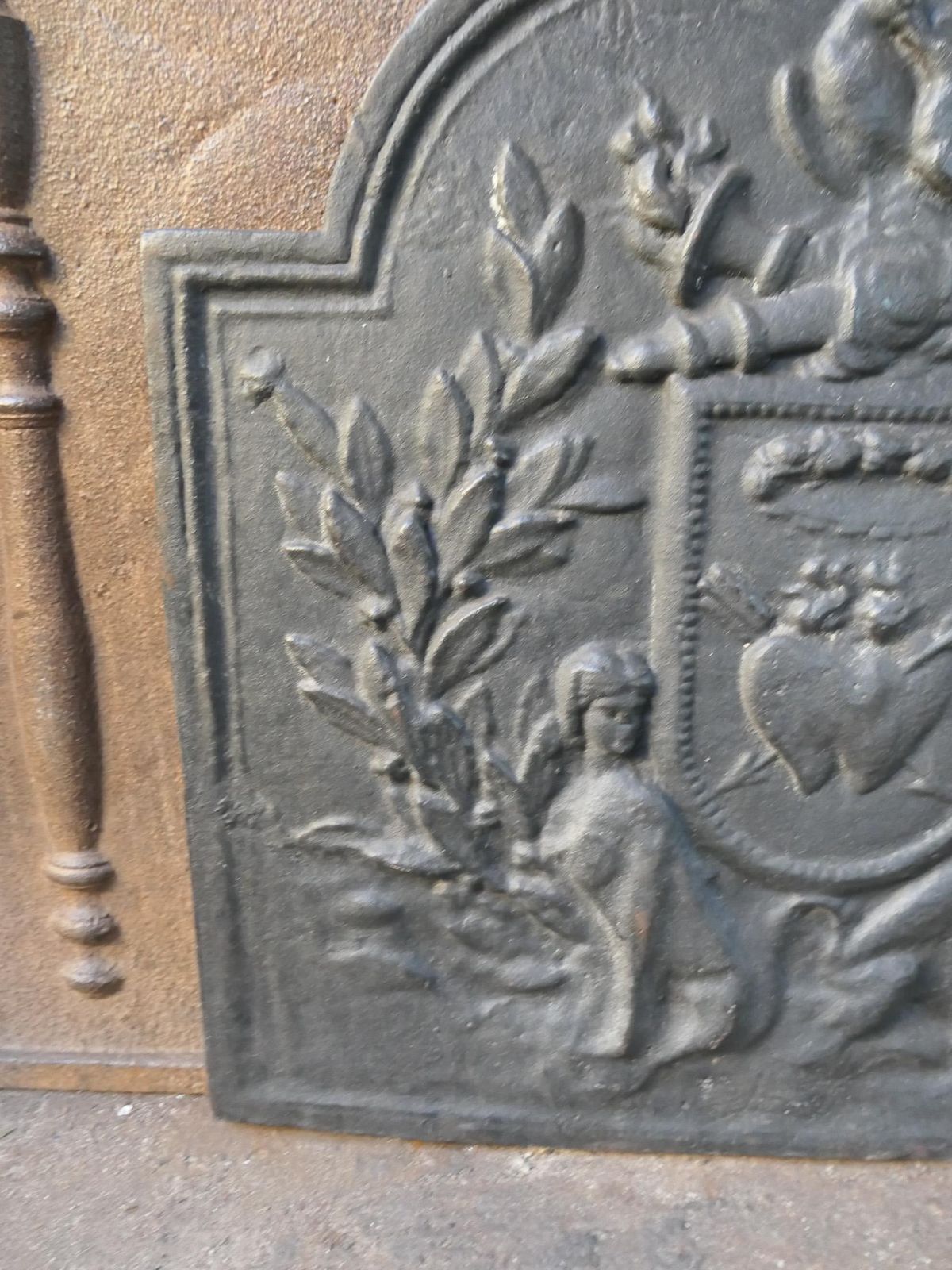 Home Fixtures French 'Allegory Of Love' Fireback, 20th Century photo