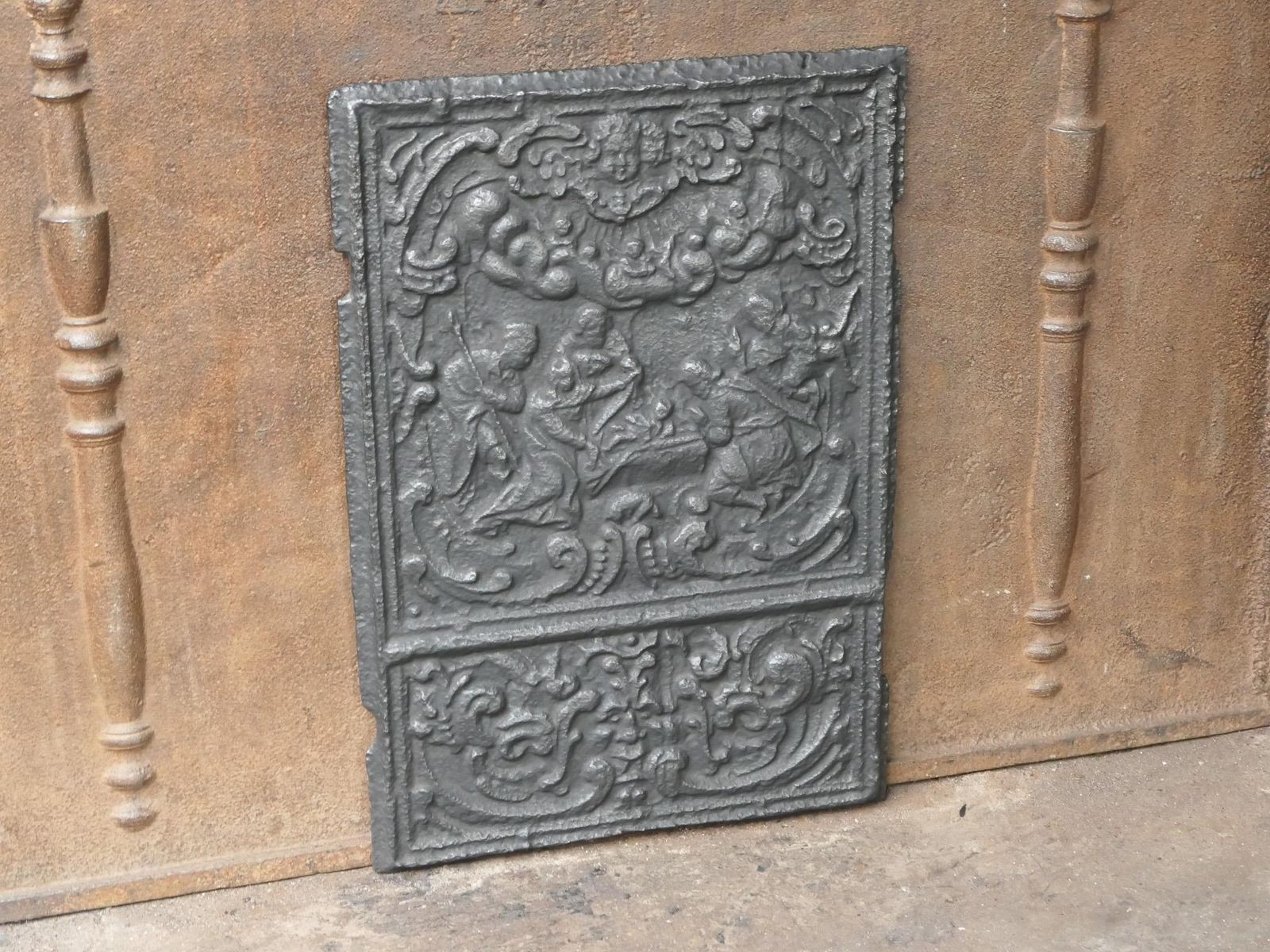 Antique French 'Adoration Of The Magi' Fireback / Backsplash, 18th Century photo vinterior