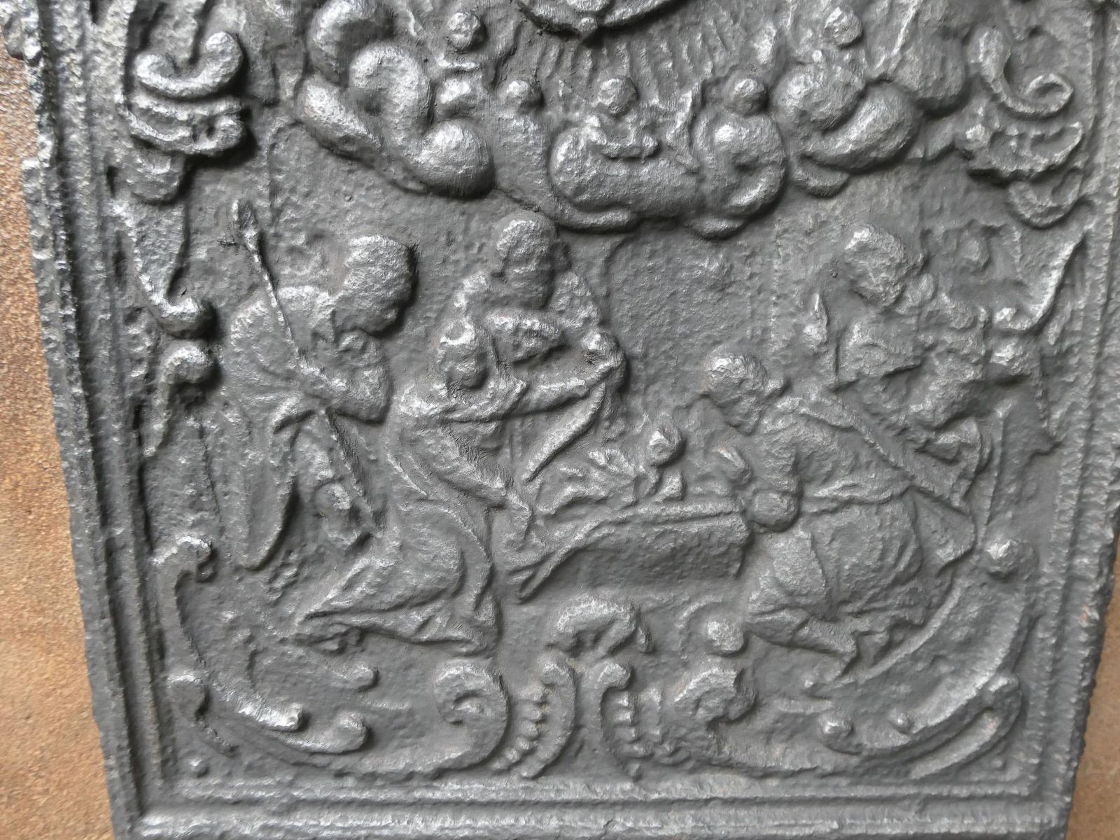 Antique French 'Adoration Of The Magi' Fireback / Backsplash, 18th Century photo vintage