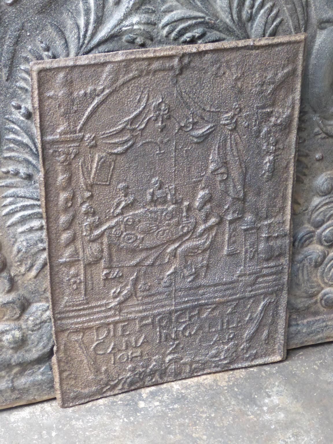 16th 17th Century German Gothic 'Religious Theme' Fireback / Backsplash photo for sale