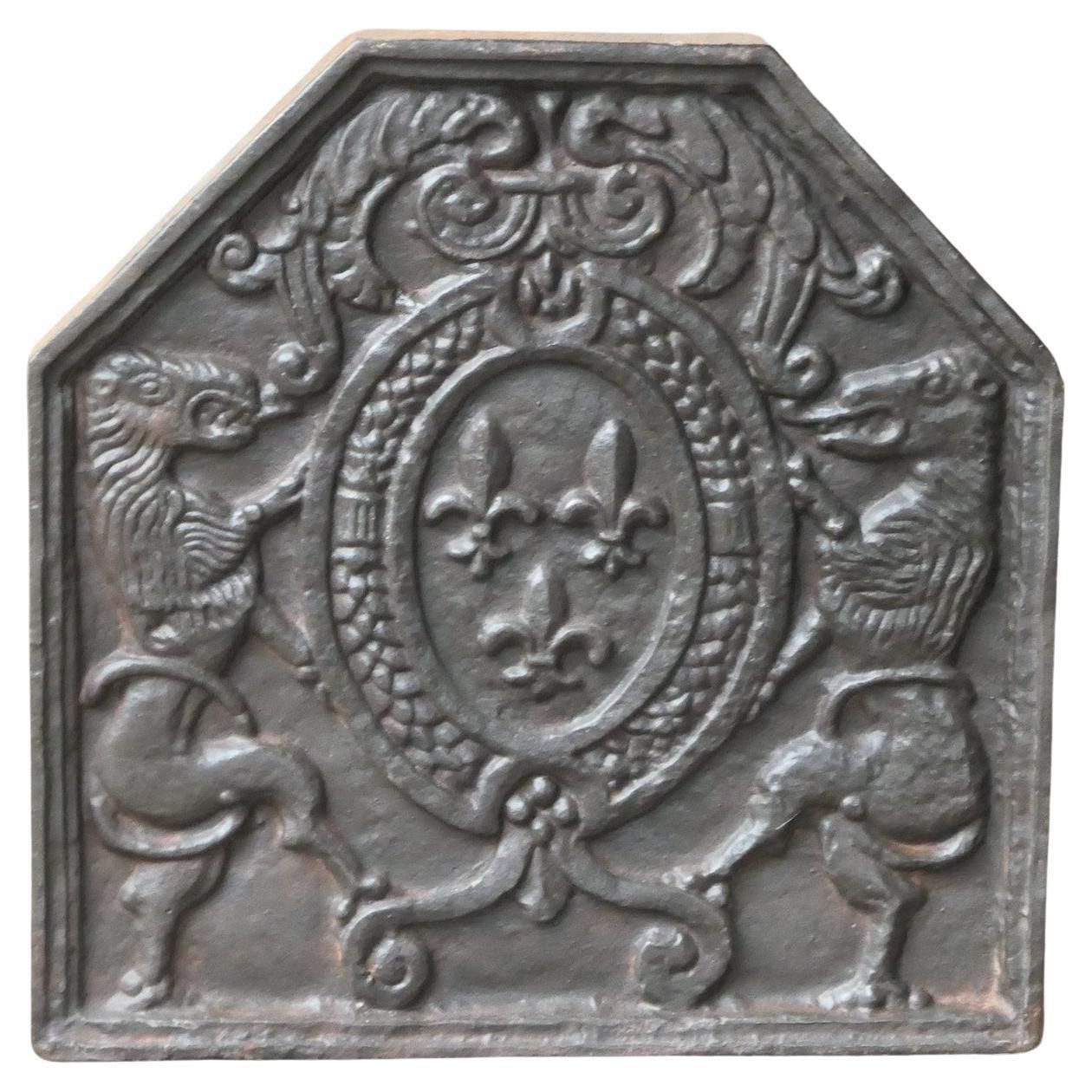 French Louis XIV Style 'Arms Of France' Fireback / Backsplash, 20th Century