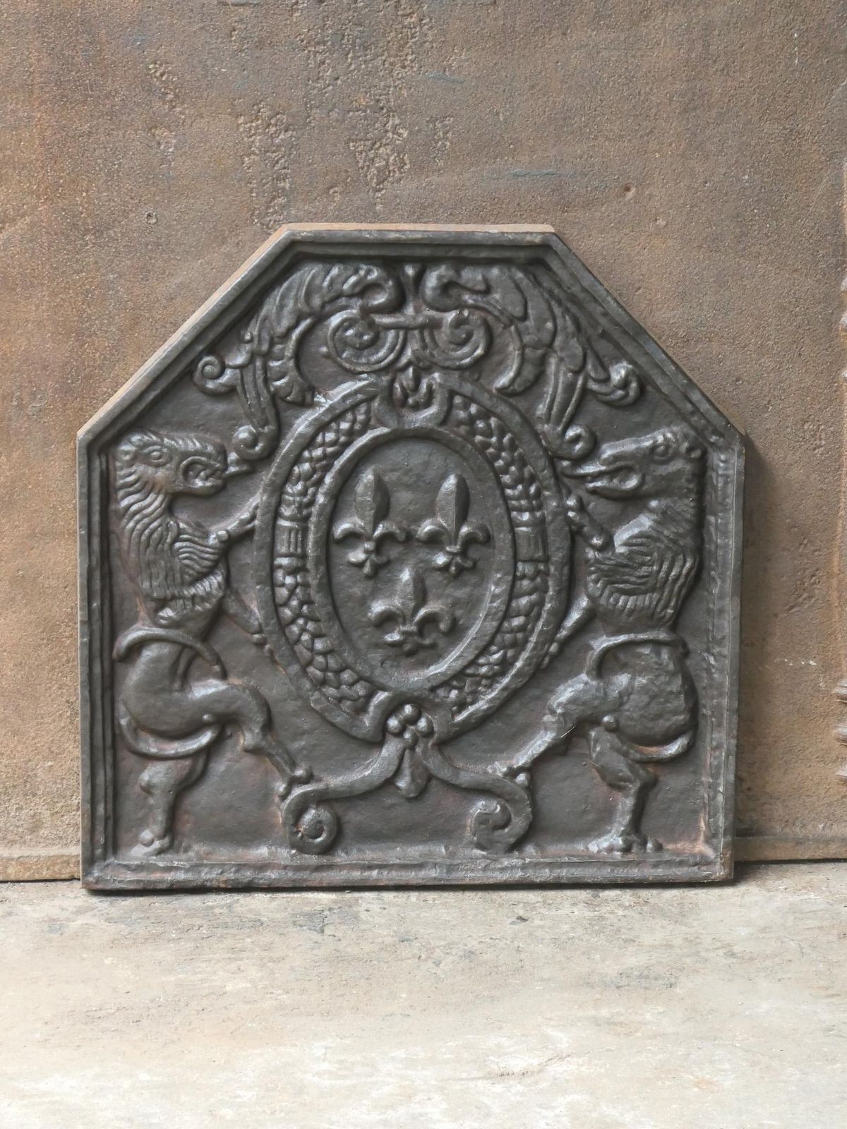 French Louis XIV Style 'Arms Of France' Fireback / Backsplash, 20th Century photo for sale