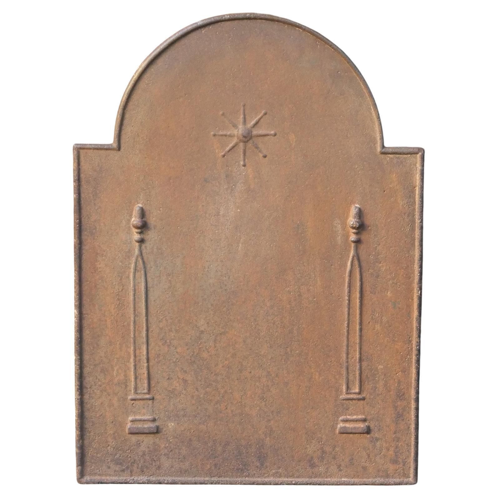 Antique French 'Pillars Of Freedom' Fireback / Backsplash, 18th   19th C.