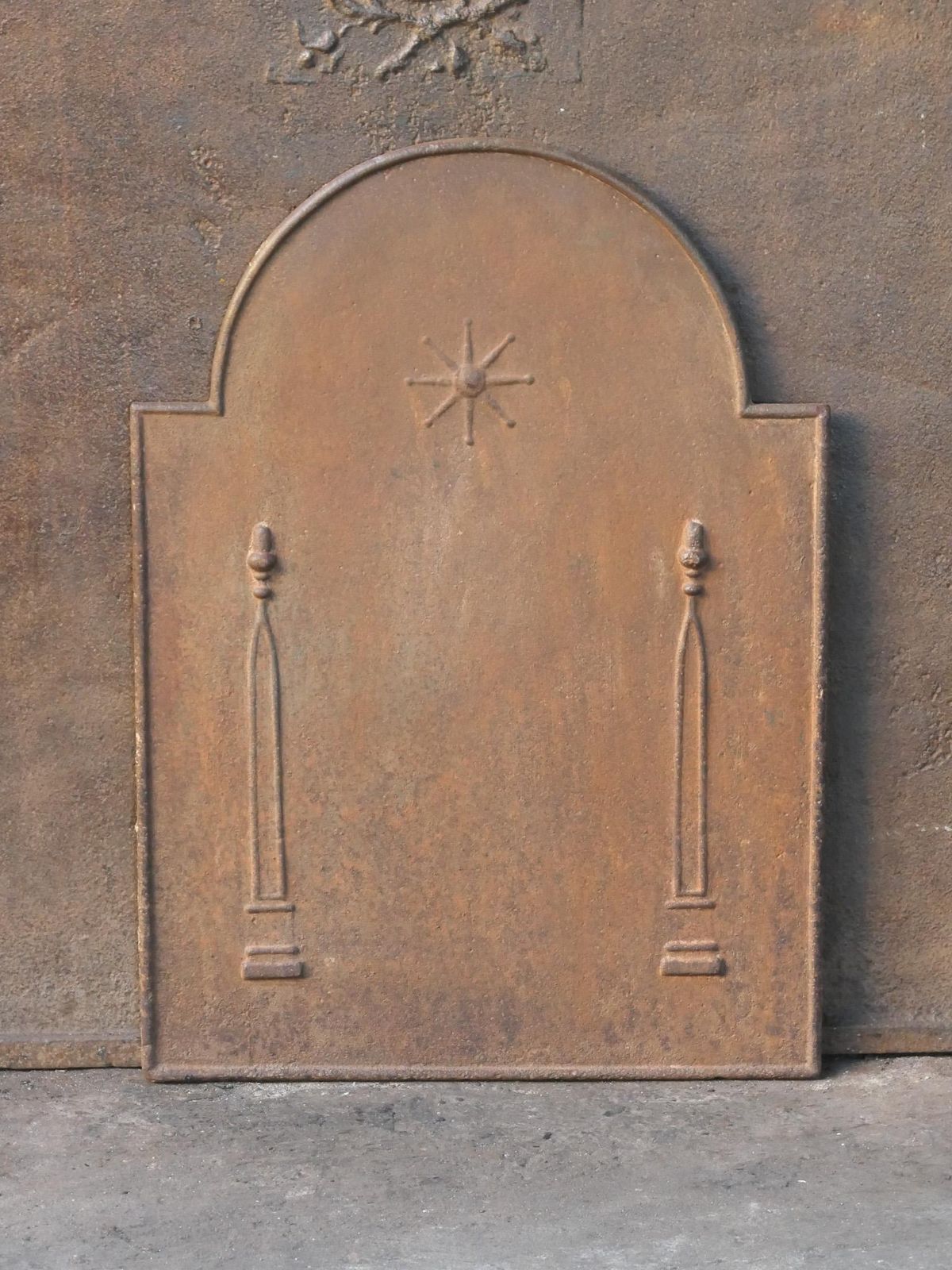 Antique French 'Pillars Of Freedom' Fireback / Backsplash, 18th   19th C. photo Home Fixtures