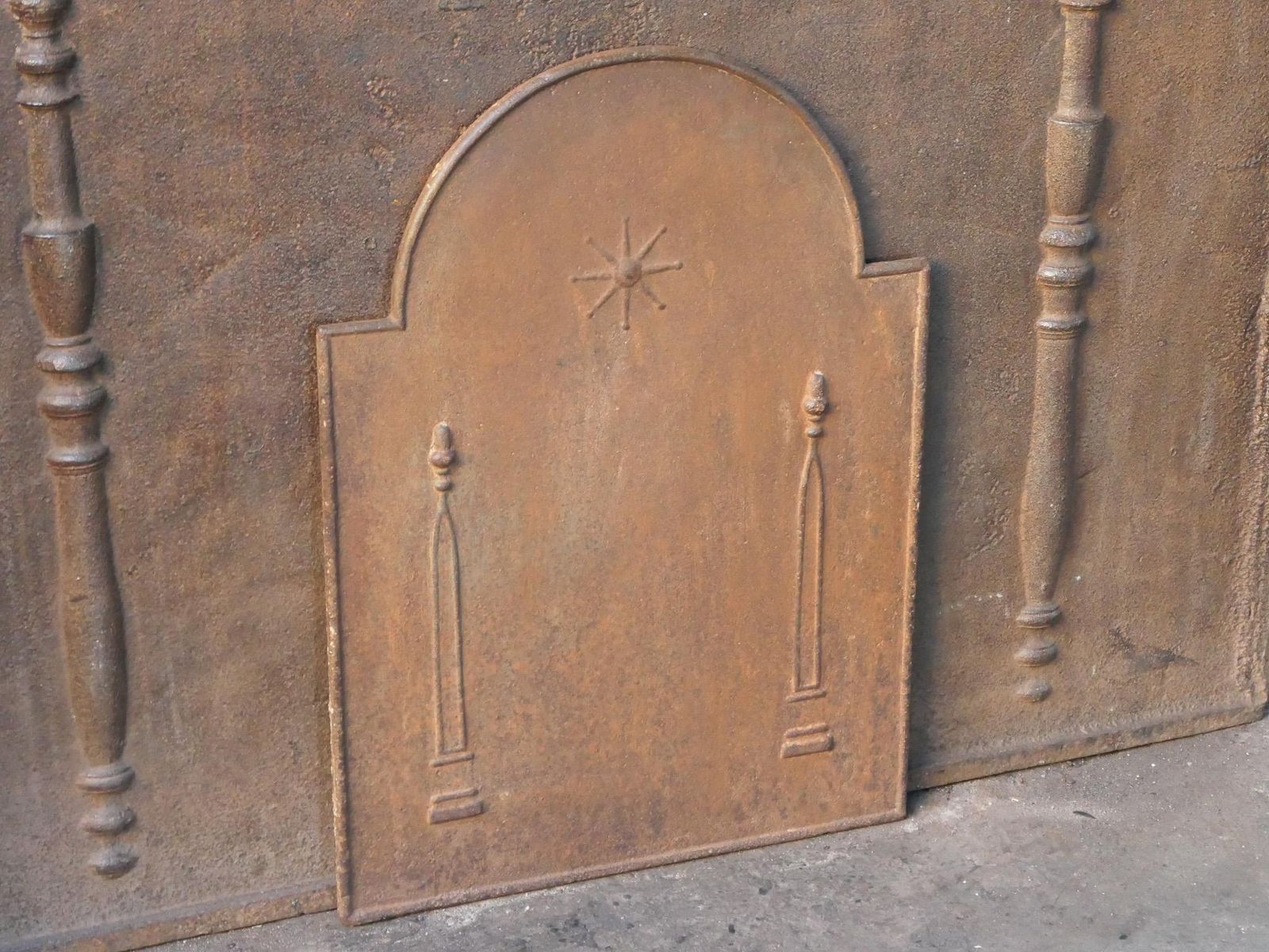 Antique French 'Pillars Of Freedom' Fireback / Backsplash, 18th   19th C. photo buy