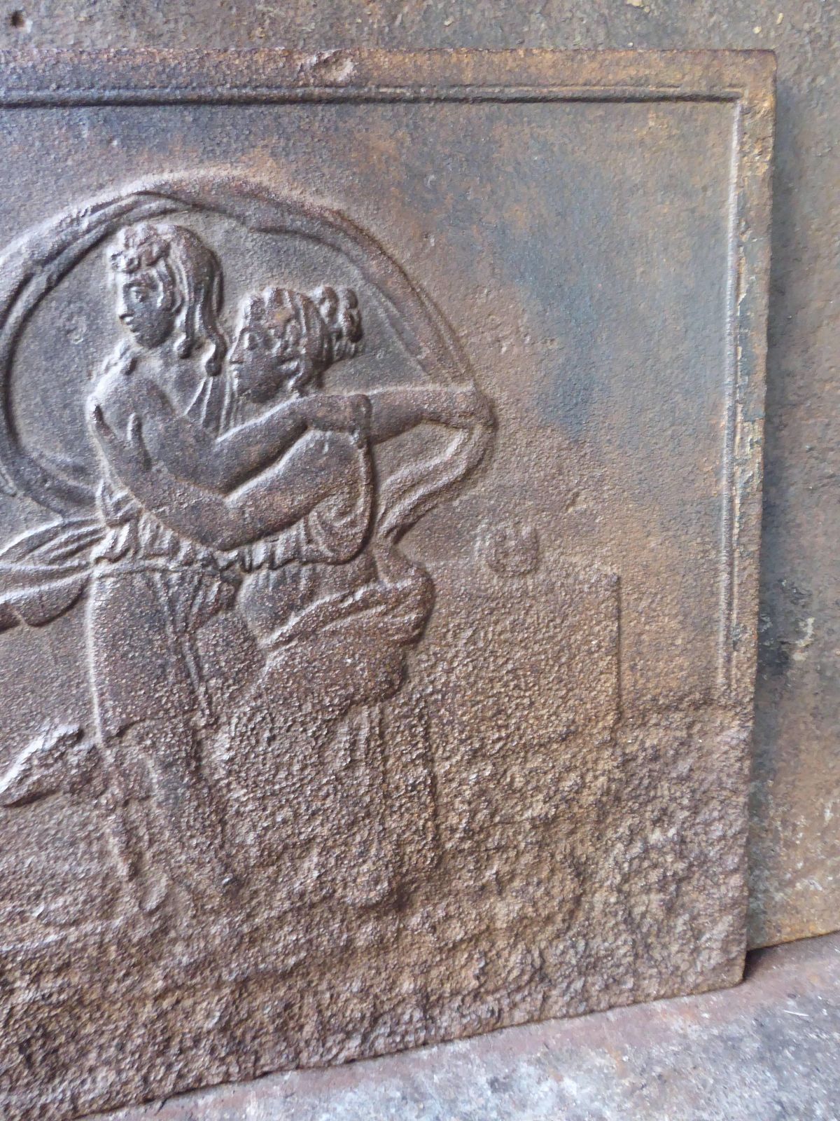 19th Century French 'Man And Woman' Fireback / Backsplash photo for sale