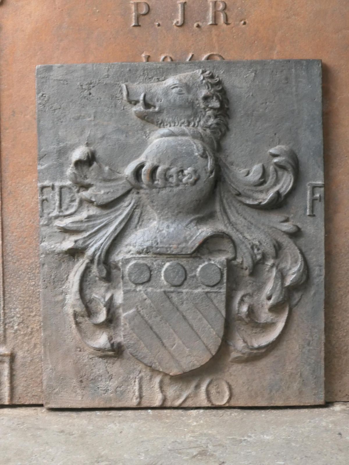 French Louis XIV Style 'Coat Of Arms' Fireback / Backsplash photo for sale