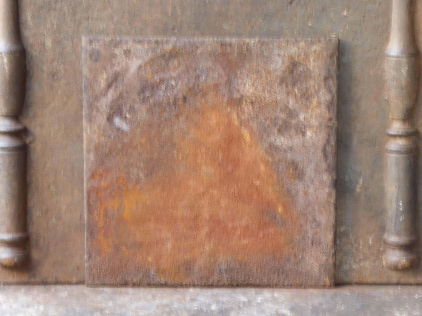 19th Century French 'Man And Woman' Fireback / Backsplash photo vintage