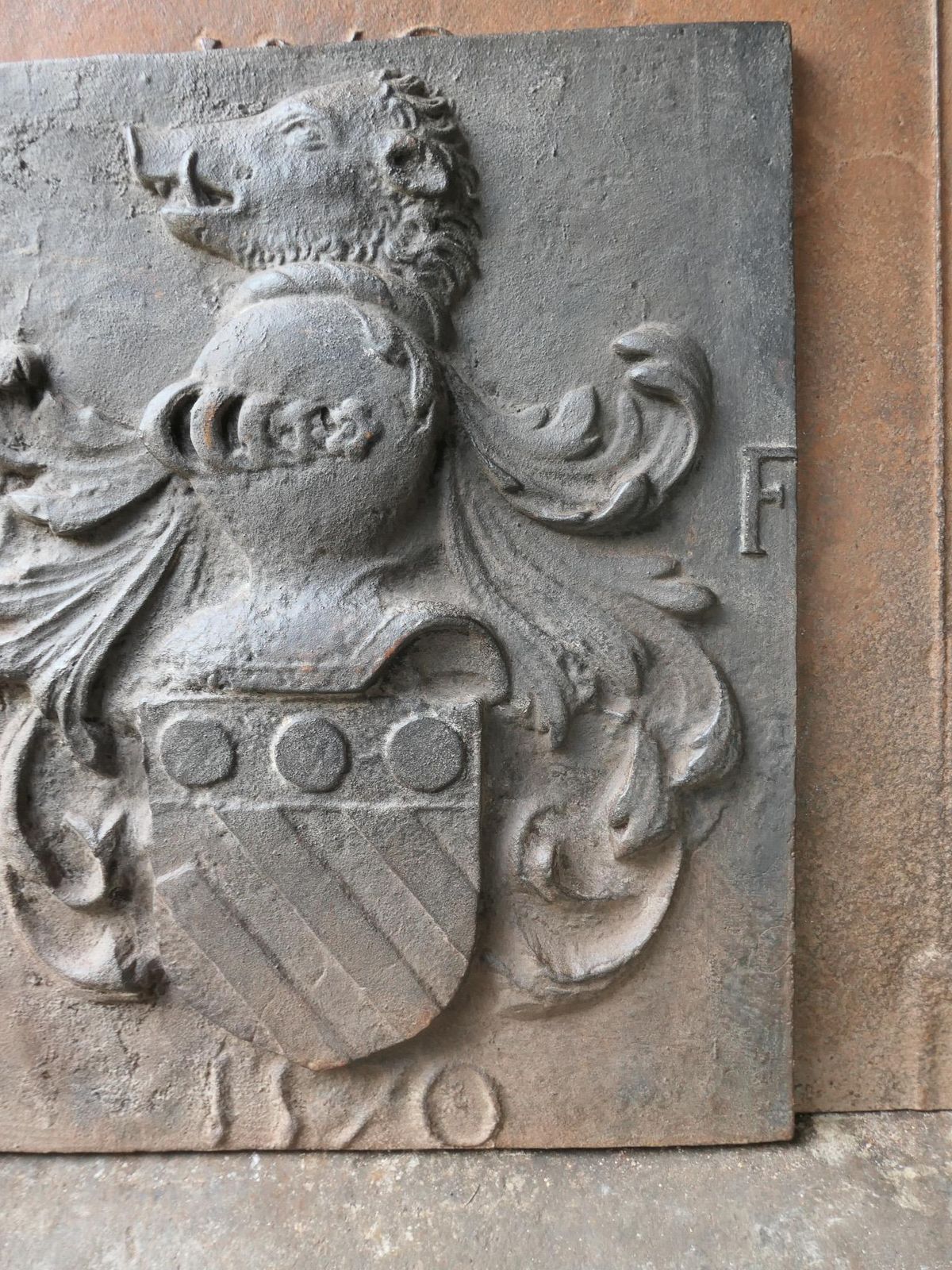photo furniture French Louis XIV Style 'Coat Of Arms' Fireback / Backsplash