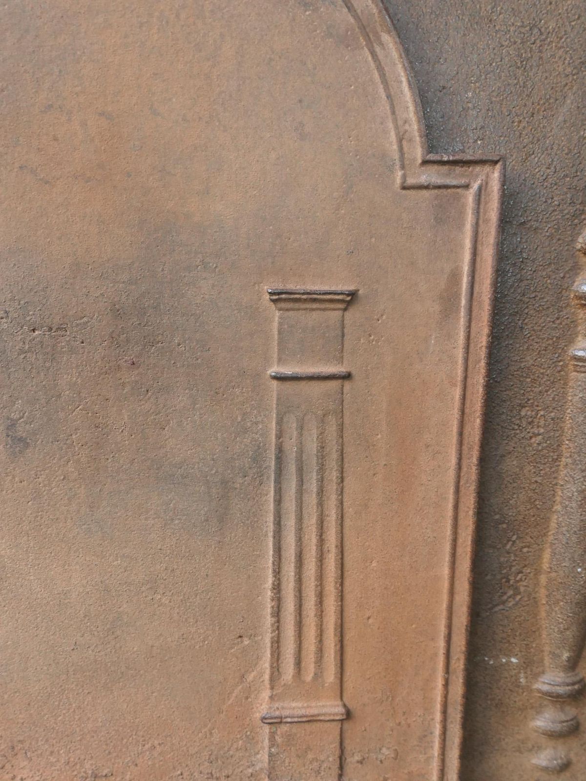 photo furniture Antique French 'Pillars Of Freedom' Fireback / Backsplash, 18th   19th C.