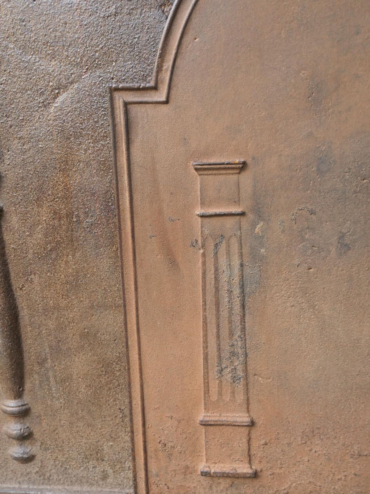 photo for sale Antique French 'Pillars Of Freedom' Fireback / Backsplash, 18th   19th C.