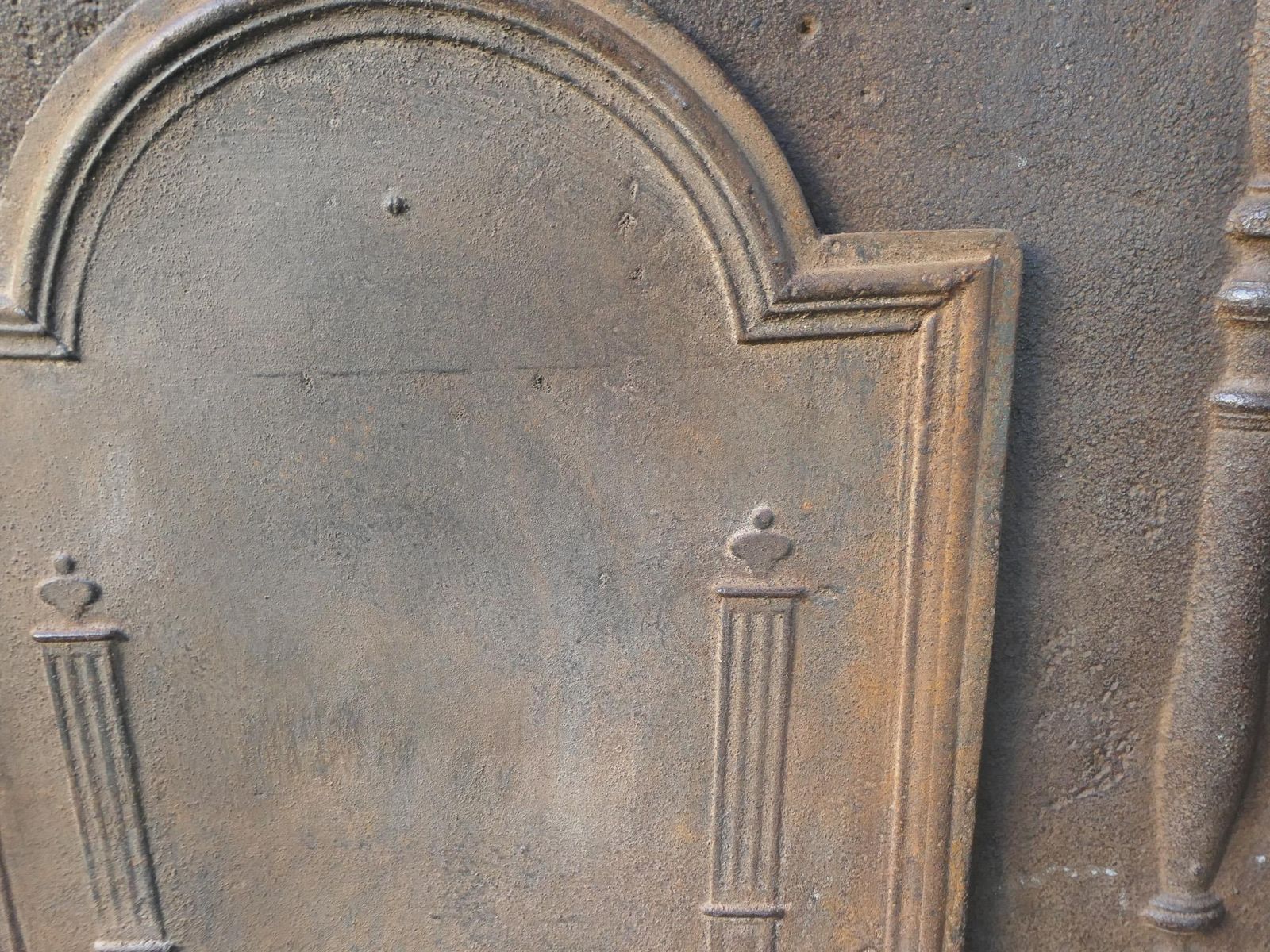 photo furniture Antique French 'Pillars Of Freedom' Fireback / Backsplash, 18th   19th C.
