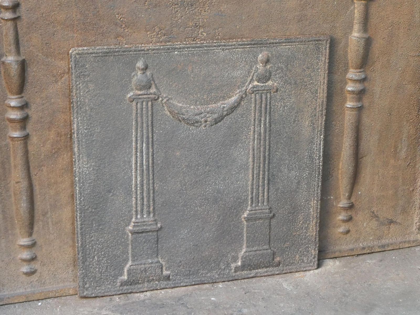 Antique French 'Pillars Of Freedom' Fireback / Backsplash, 18th   19th C. photo buy