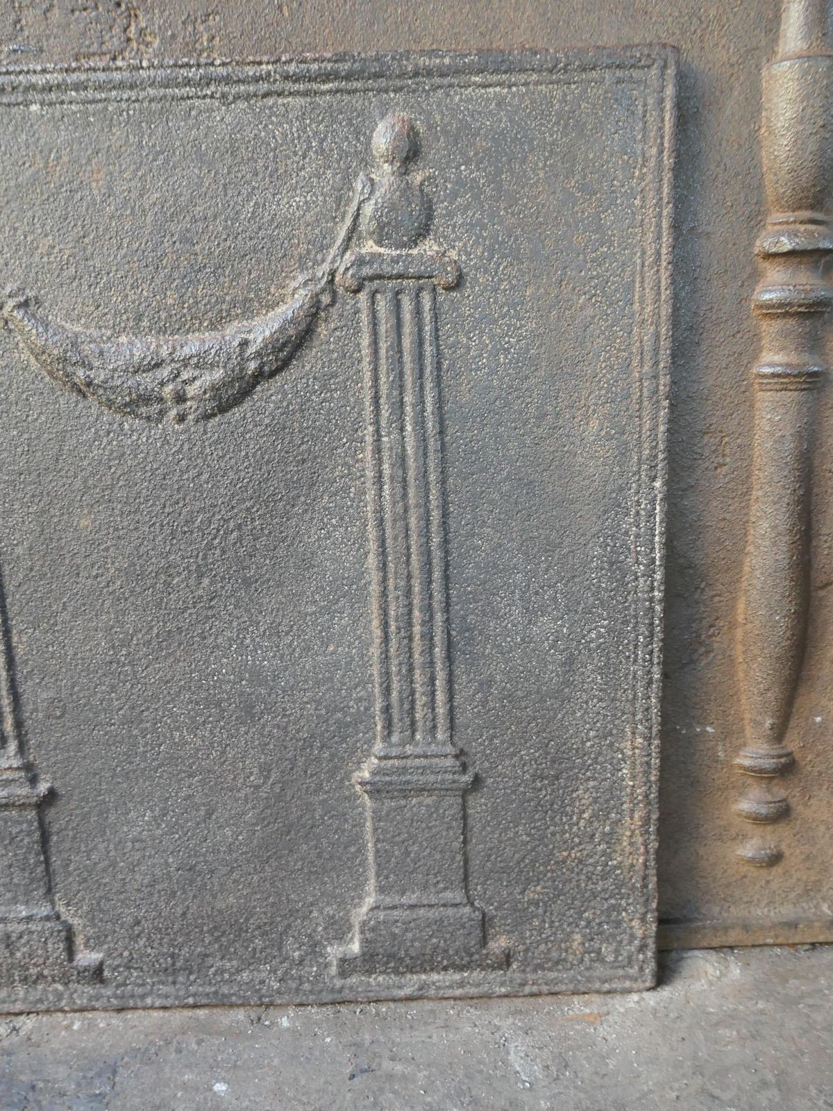 photo for sale Antique French 'Pillars Of Freedom' Fireback / Backsplash, 18th   19th C.