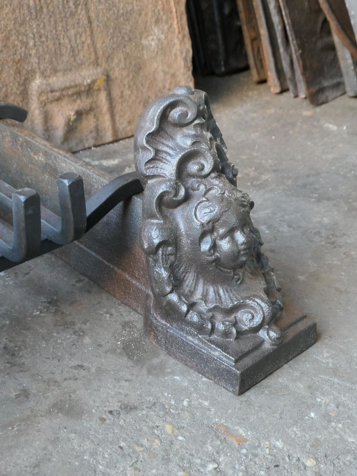 photo furniture French Louis XV Period Fireplace Grate Or Fire Basket, 18th Century