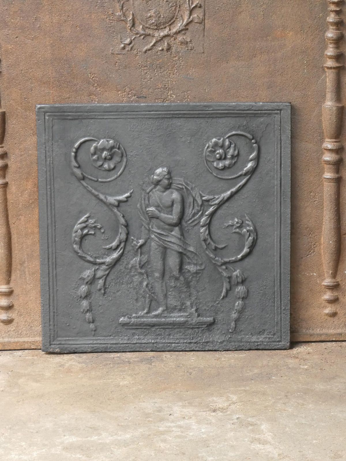 French Neoclassical Period 'Diana' Fireback / Backsplash, 18th 19th Century photo Home Fixtures