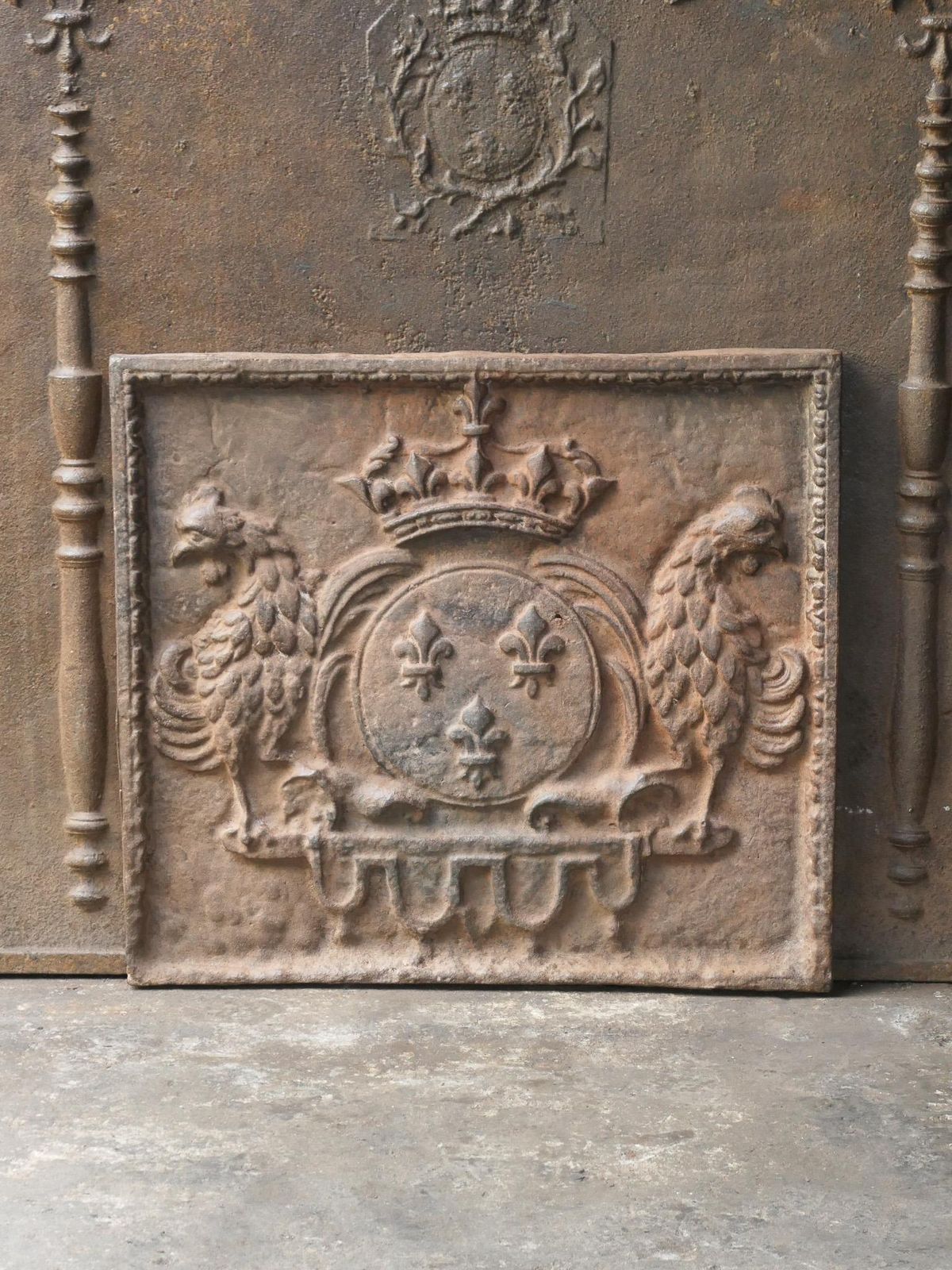 French Louis XIV Style 'Arms Of France' Fireback / Backsplash, 20th Century photo furniture