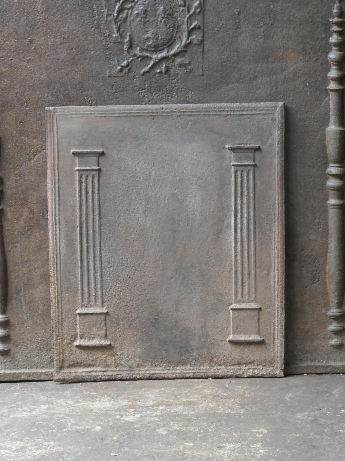 Antique French 'Pillars Of Freedom' Fireback / Backsplash, 18th   19th C. photo Home Fixtures