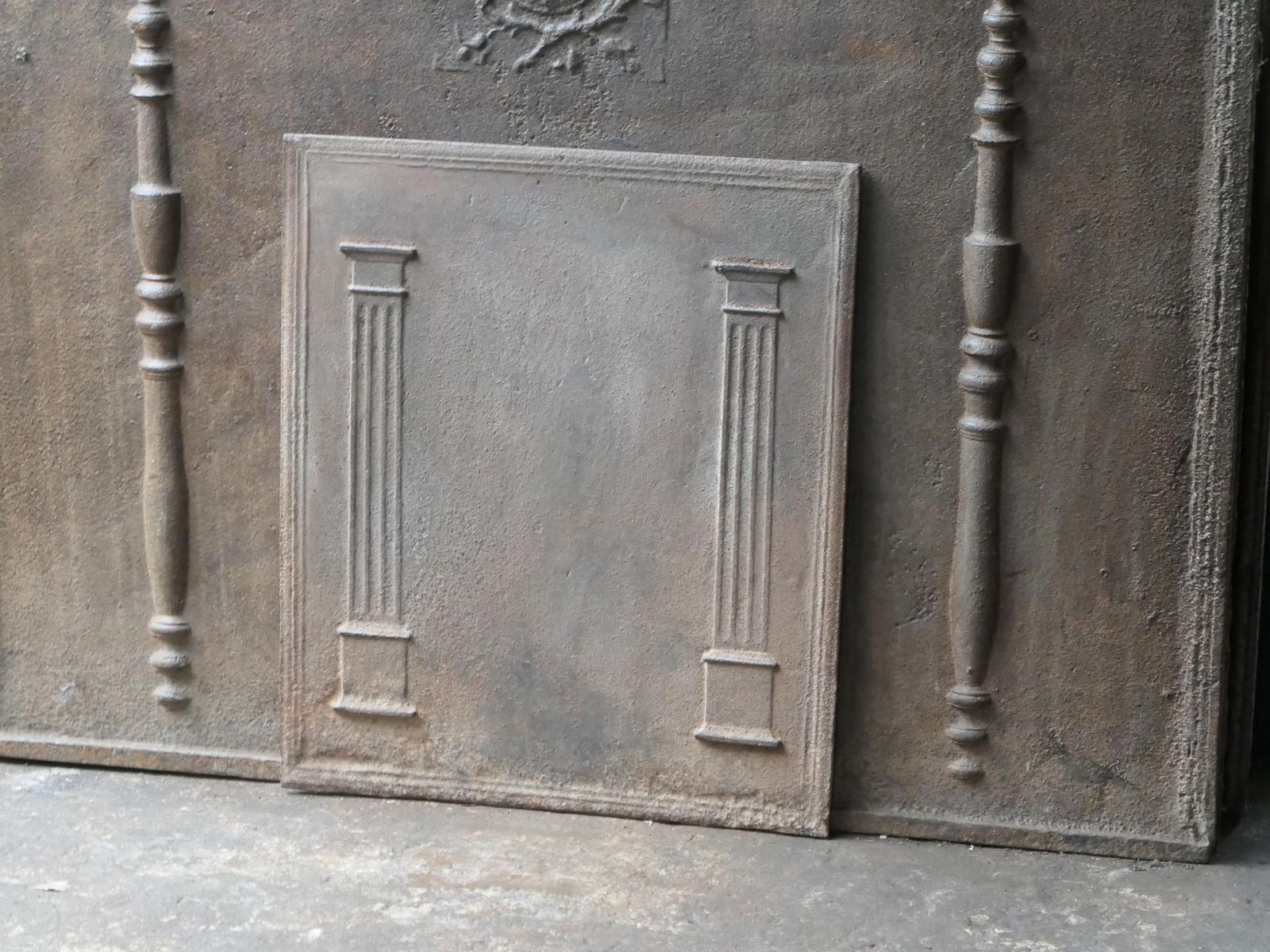 Antique French 'Pillars Of Freedom' Fireback / Backsplash, 18th   19th C. photo vintage