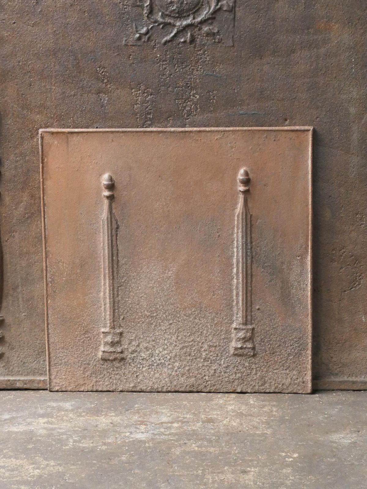 Antique French 'Pillars Of Freedom' Fireback / Backsplash, 18th   19th Century photo furniture