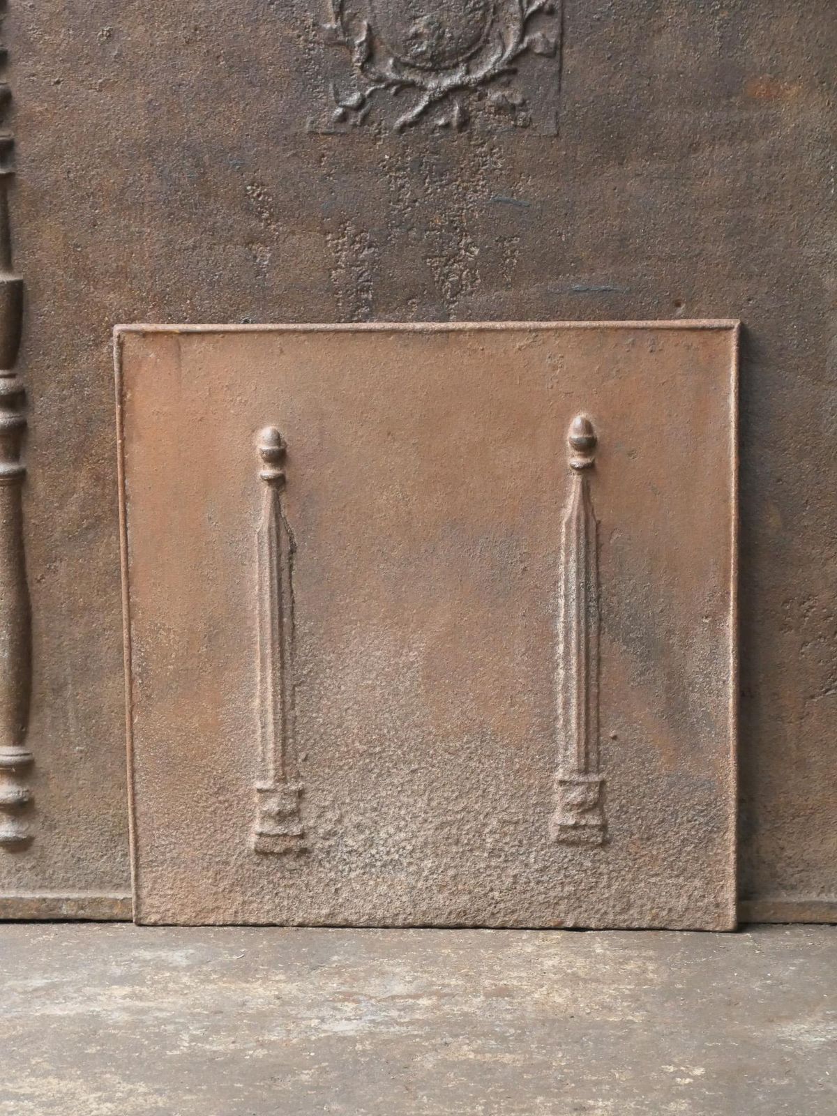 Antique French 'Pillars Of Freedom' Fireback / Backsplash, 18th   19th Century photo Home Fixtures