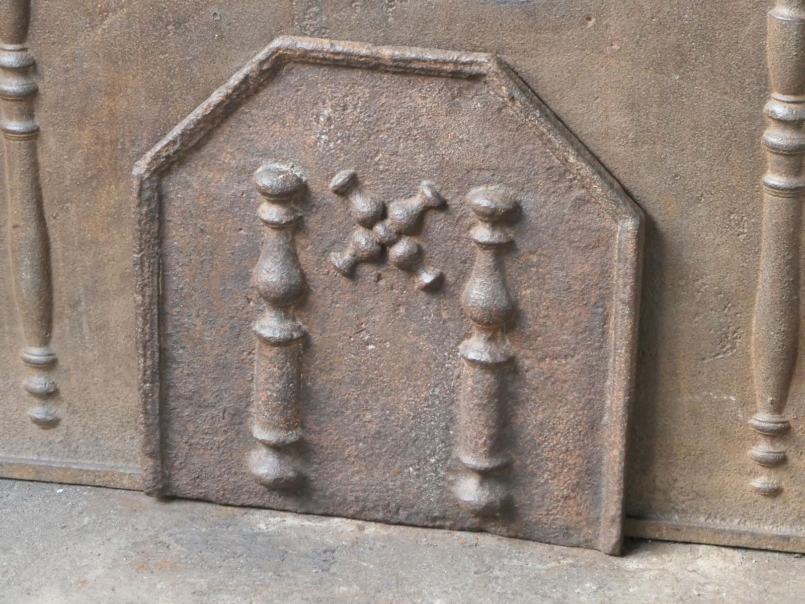French Louis XIV 'Pillars With Saint Andrew's Cross' Fireback / Backsplash photo buy