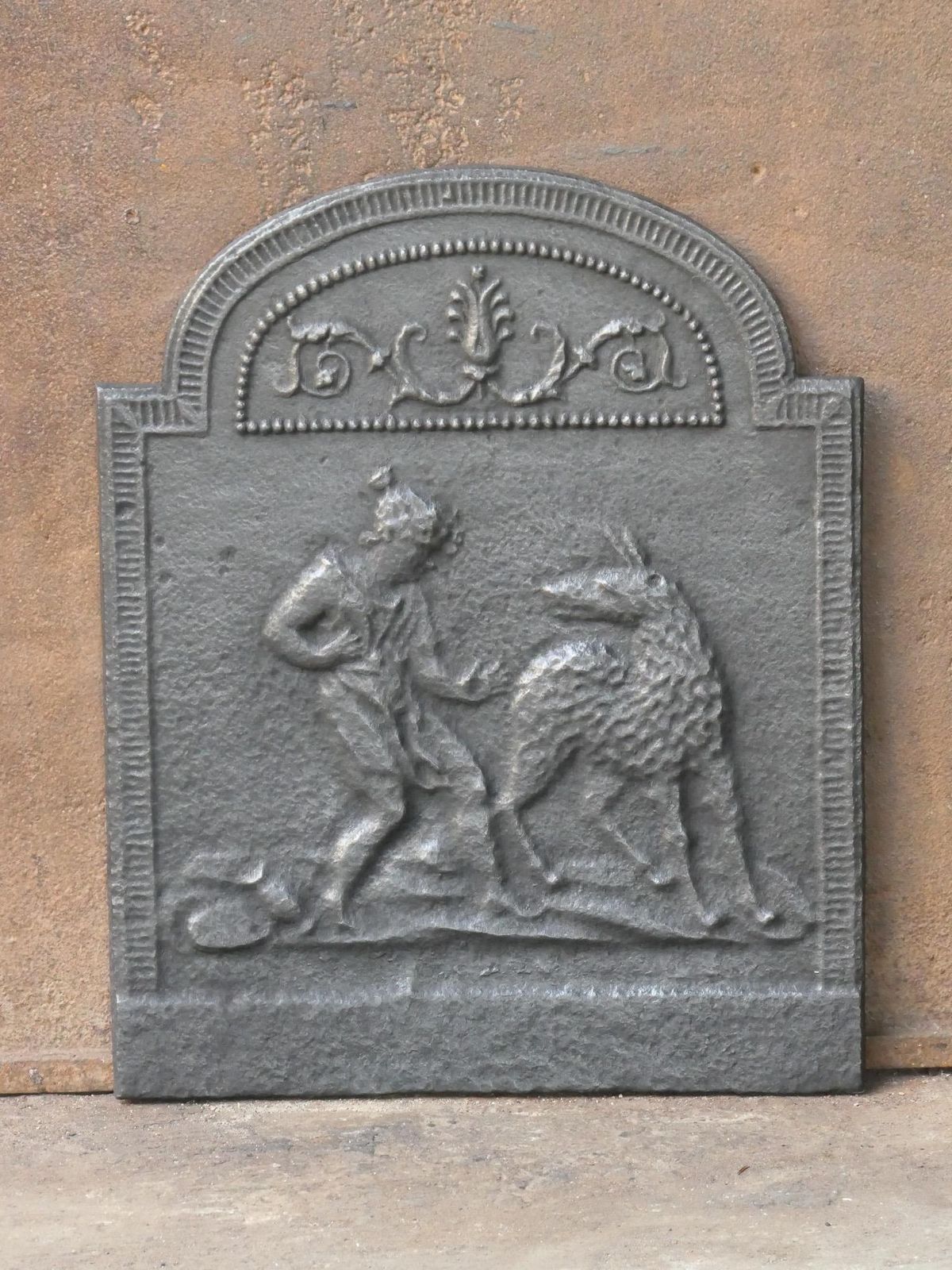 Antique French Napoleon III 'Little Red Riding Hood' Fireback / Backsplash photo for sale