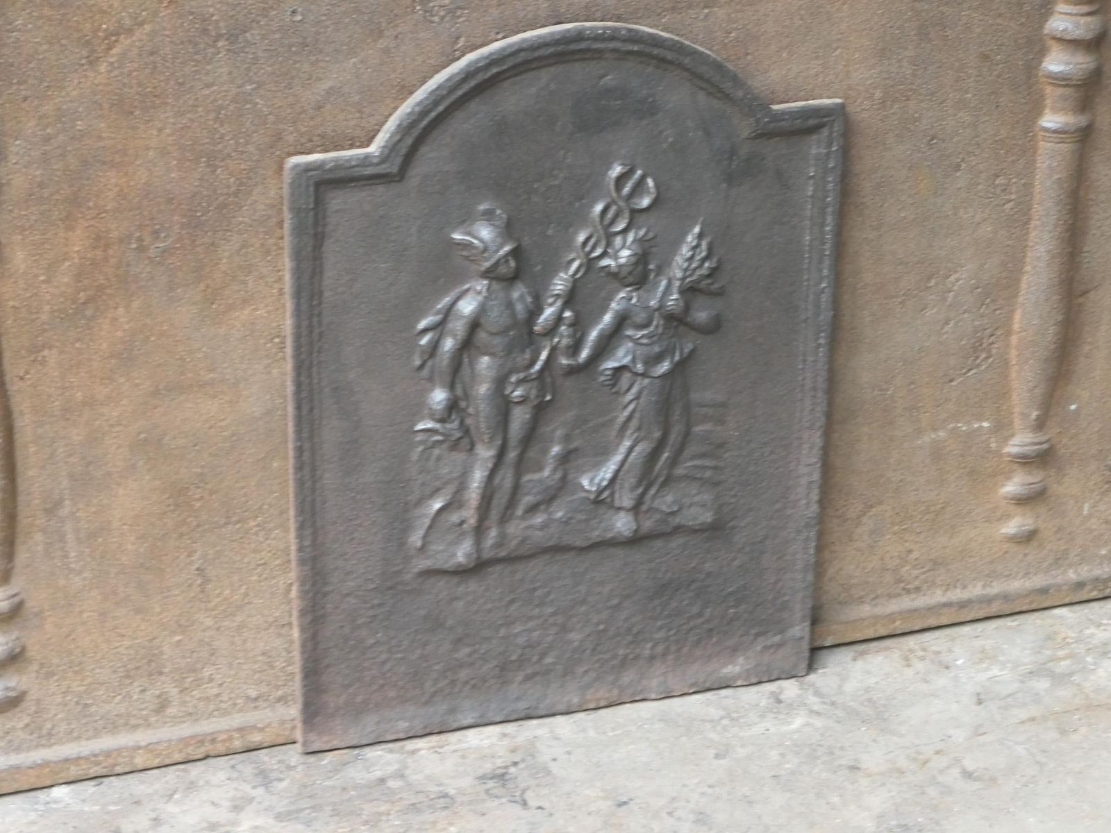 Antique French Napoleon III 'Mercury And Ceres' Fireback / Backsplash, 19th C. photo 405.0