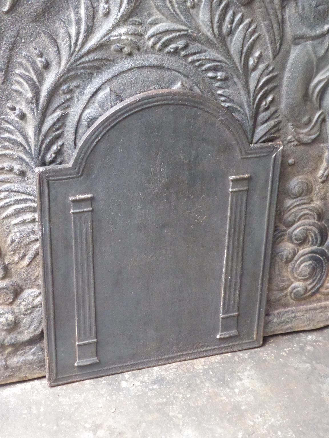 Antique French Neoclassical 'Pillars Of Freedom' Fireback / Backsplash, 19th C. photo for sale