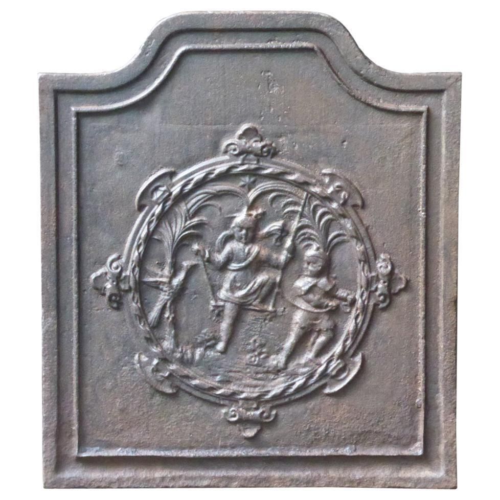 Antique French Napoleon III 'Children Playing' Fireback / Backsplash, 19th C.