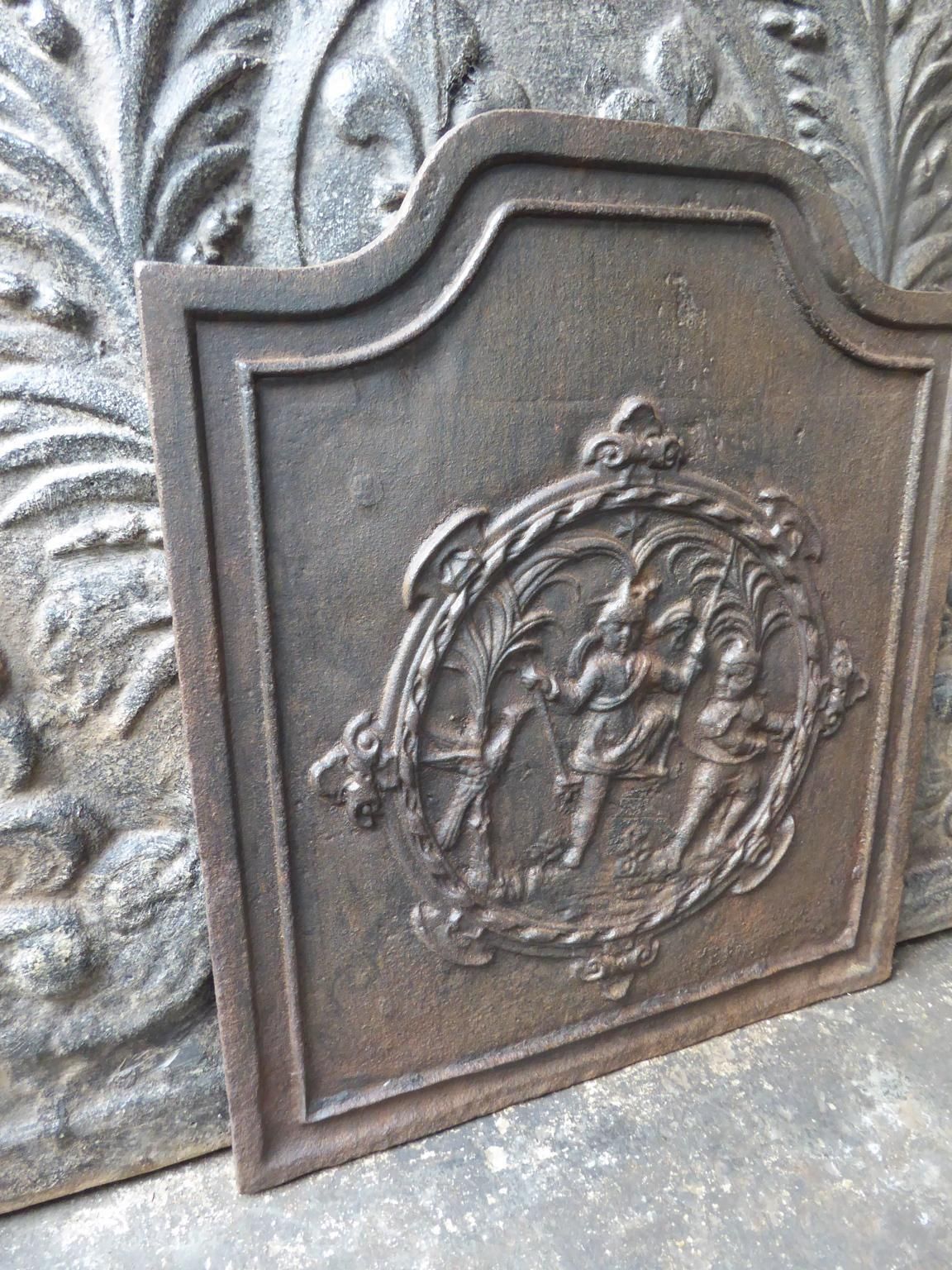 Antique French Napoleon III 'Children Playing' Fireback / Backsplash, 19th C. photo vinterior